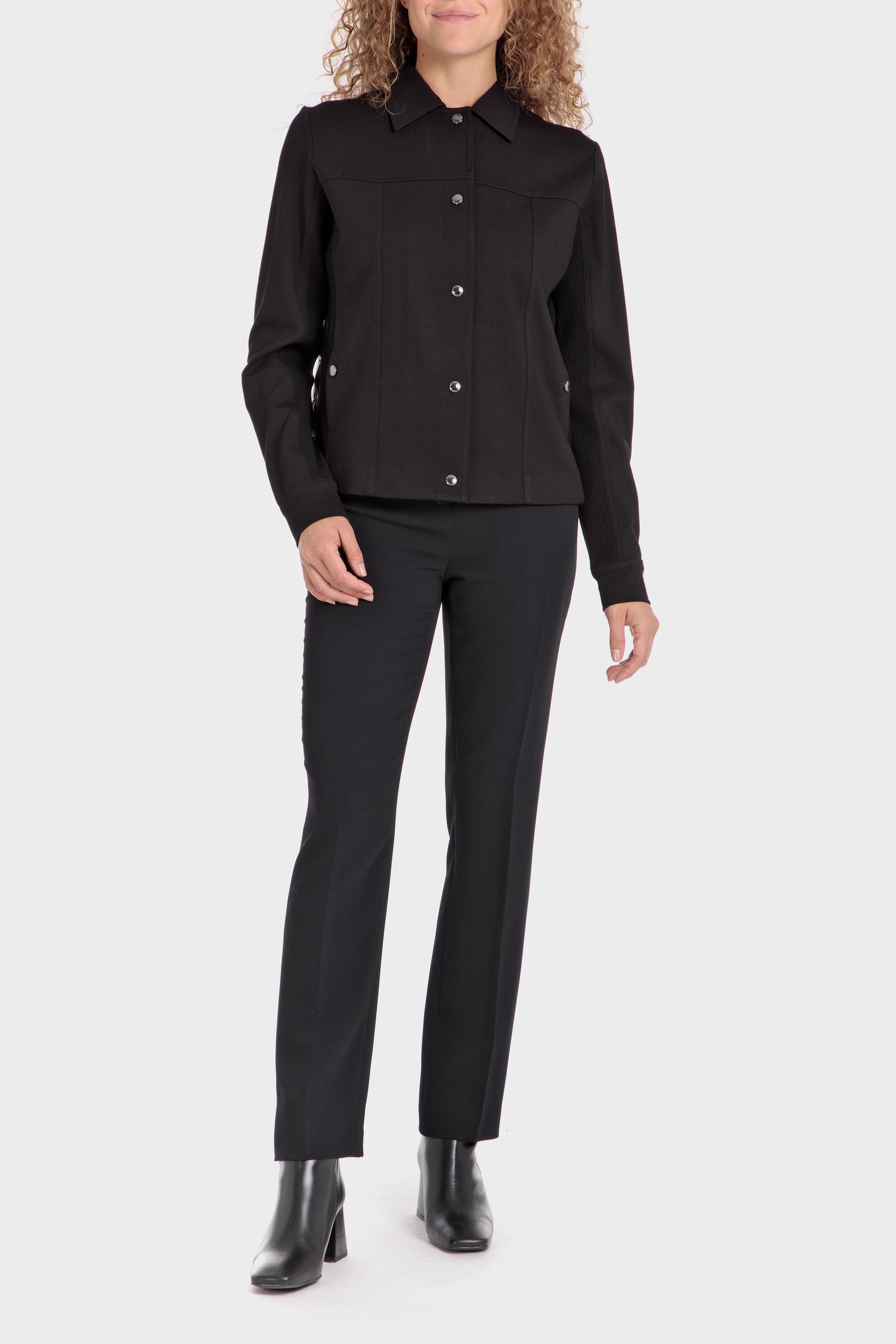 Black Plain Short Jacket, , large image number 1