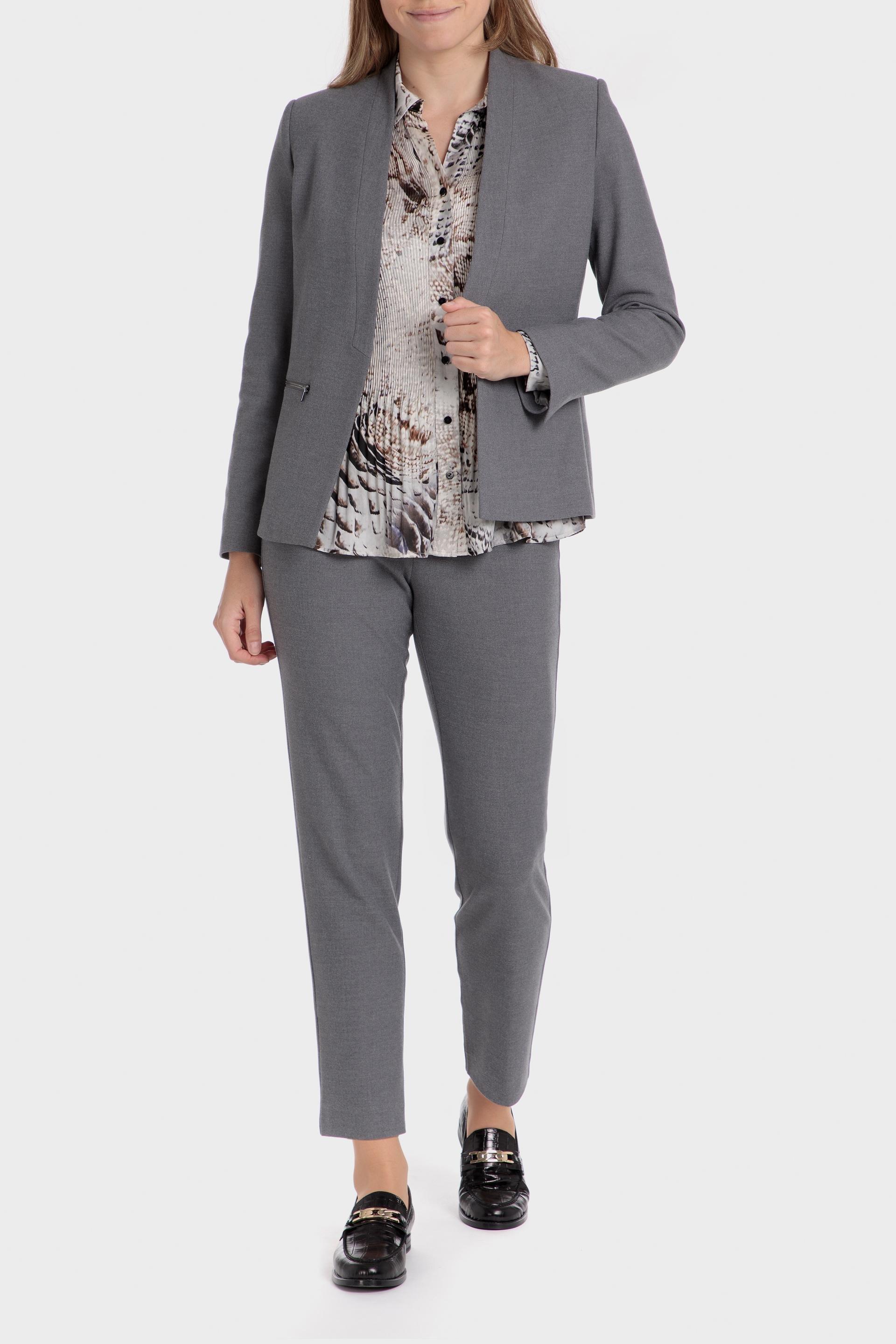 Grey Printed Suit Jacket, , large image number 1