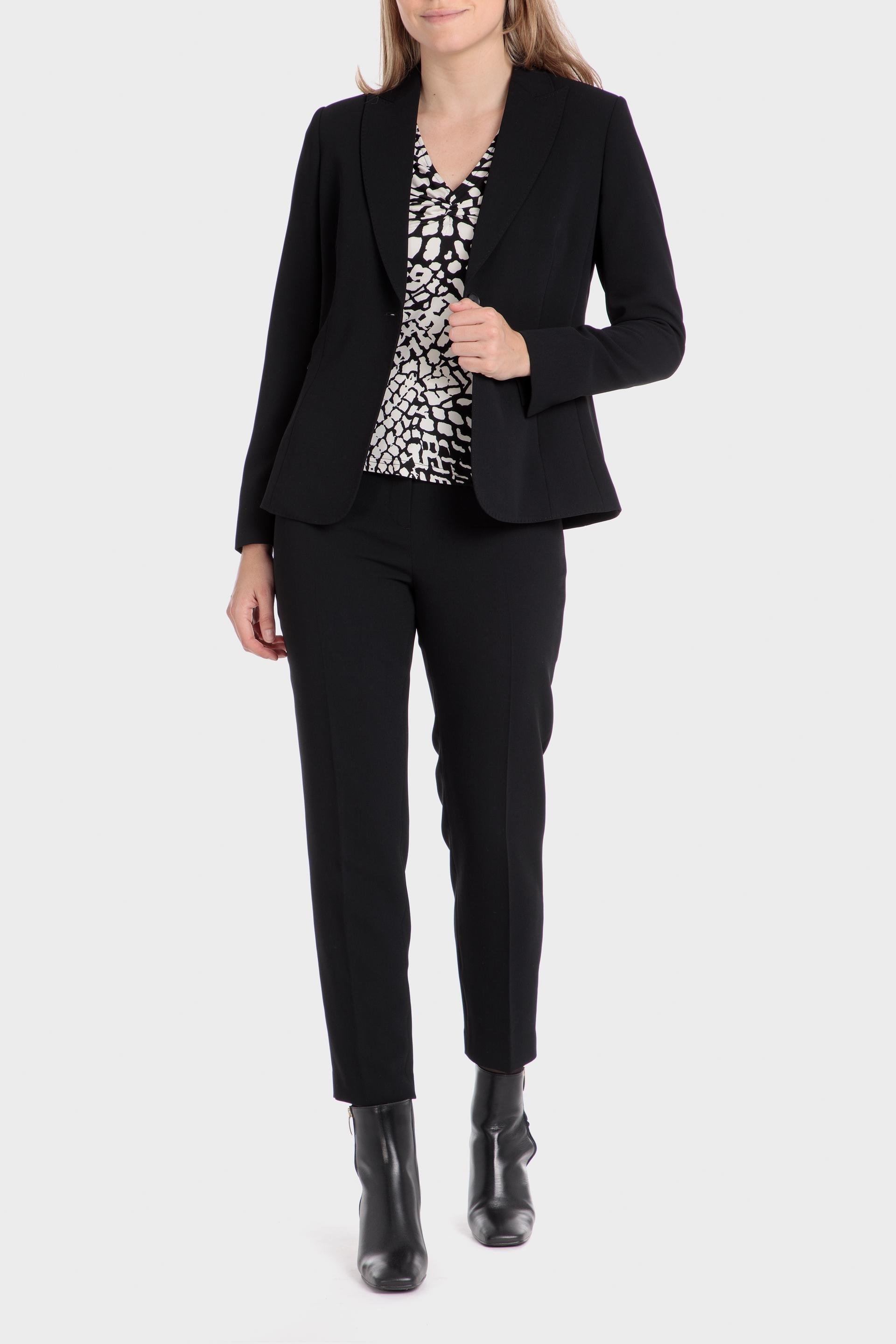 Black Geometric Print Blazer, , large image number 1