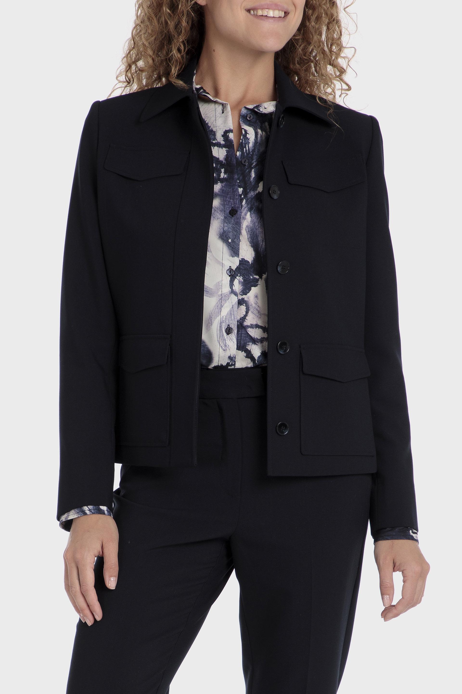 Navy Plain Single Breasted Blazer, , large image number 0