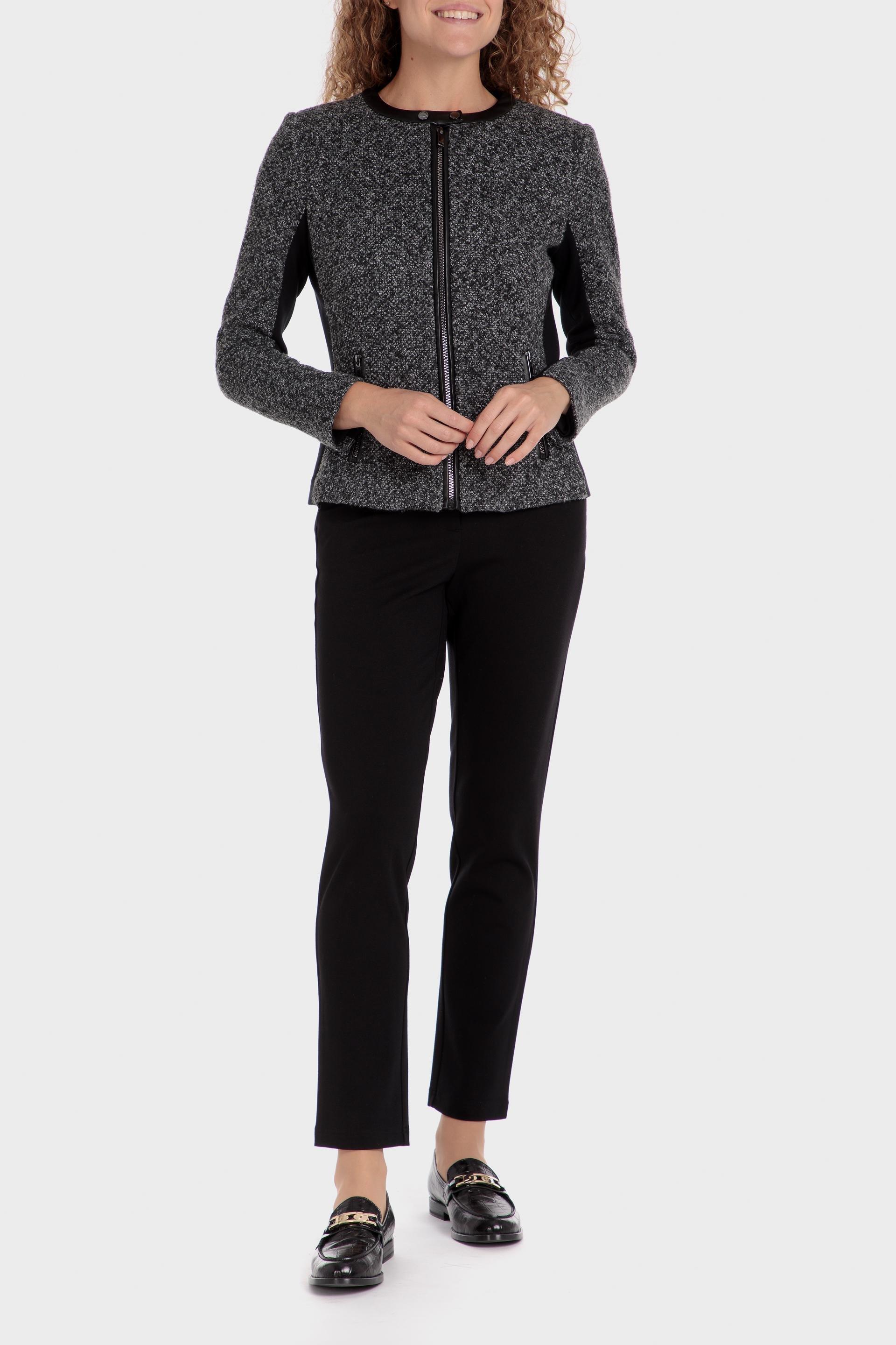 Grey Plain Casual Jacket, , large image number 1