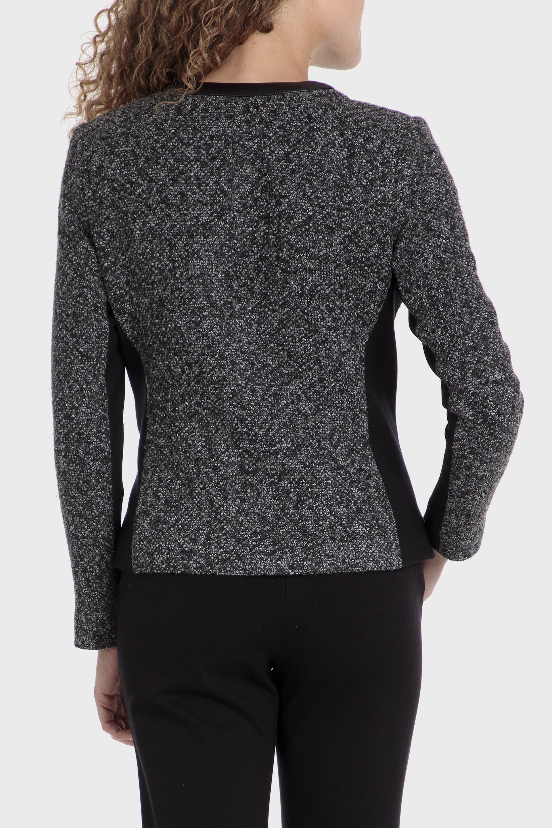 Grey Plain Casual Jacket, , large image number 2