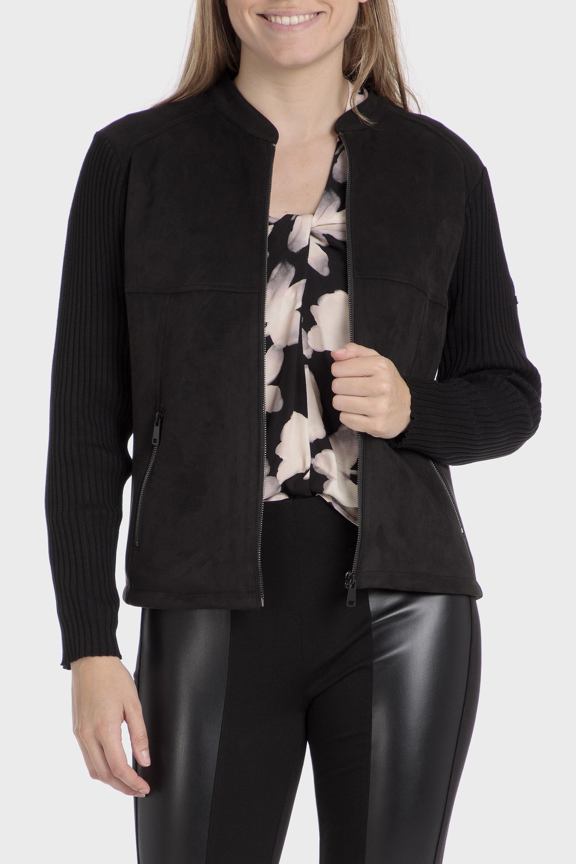 Black Textured Short Jacket, , large image number 0