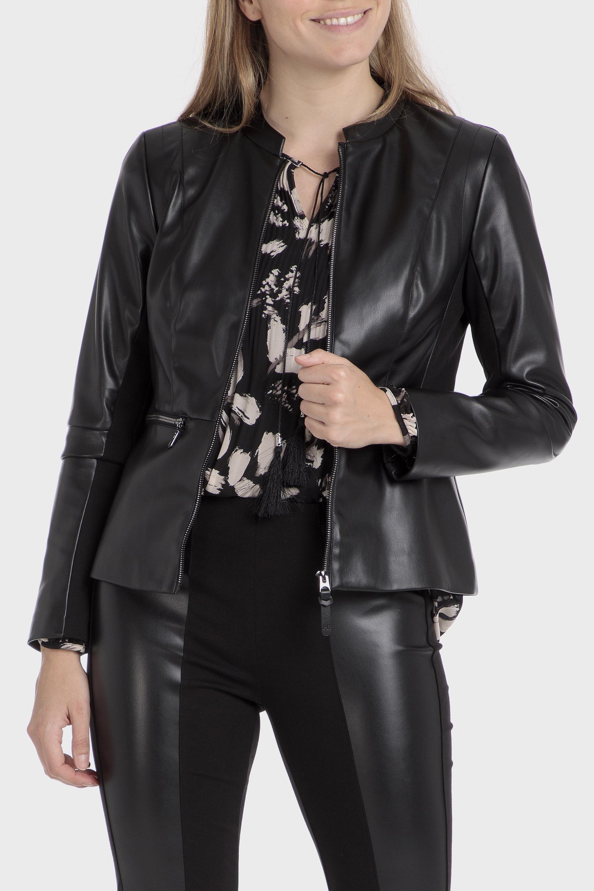 Black Leather Effect Jacket, , large image number 0