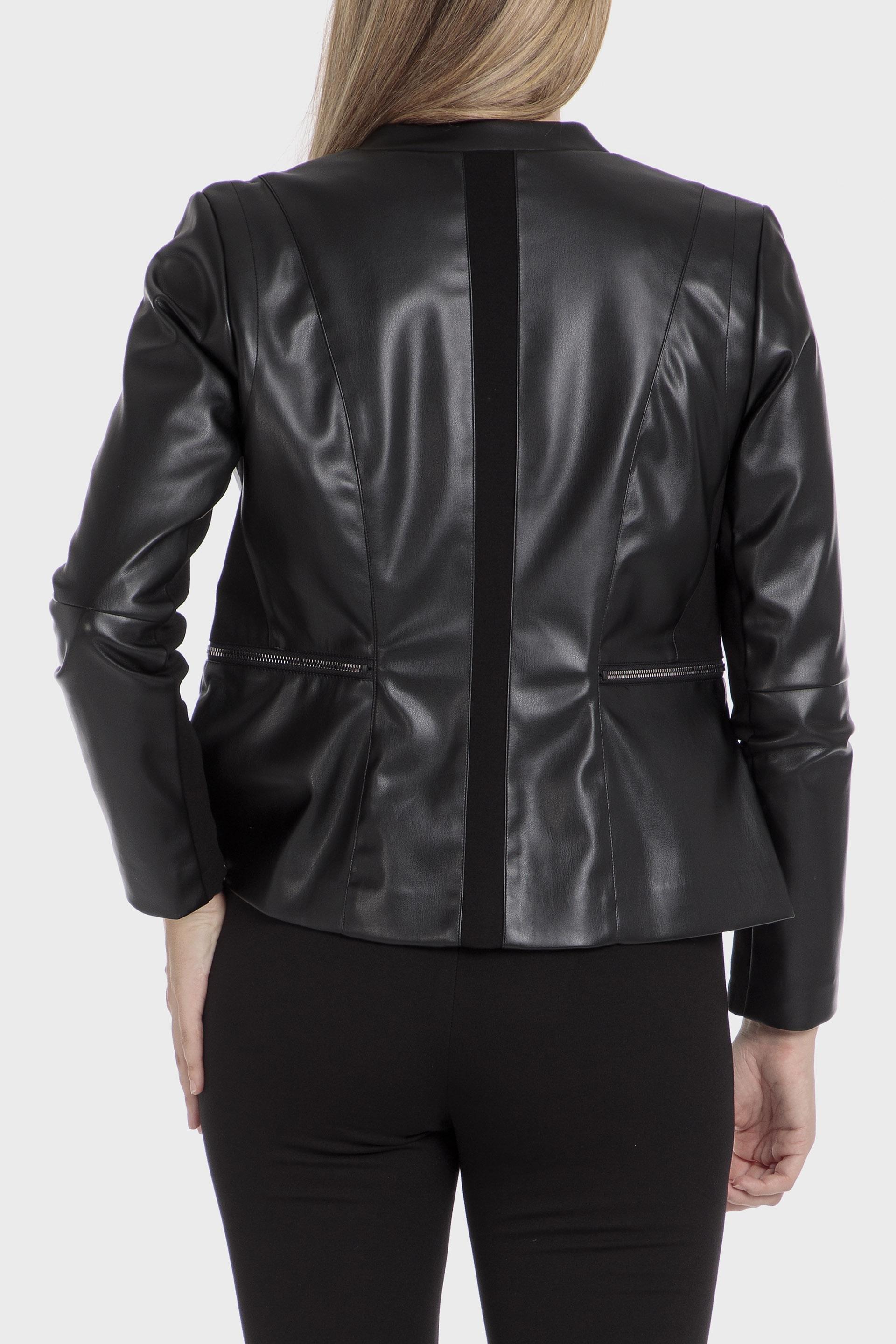 Black Leather Effect Jacket, , large image number 3