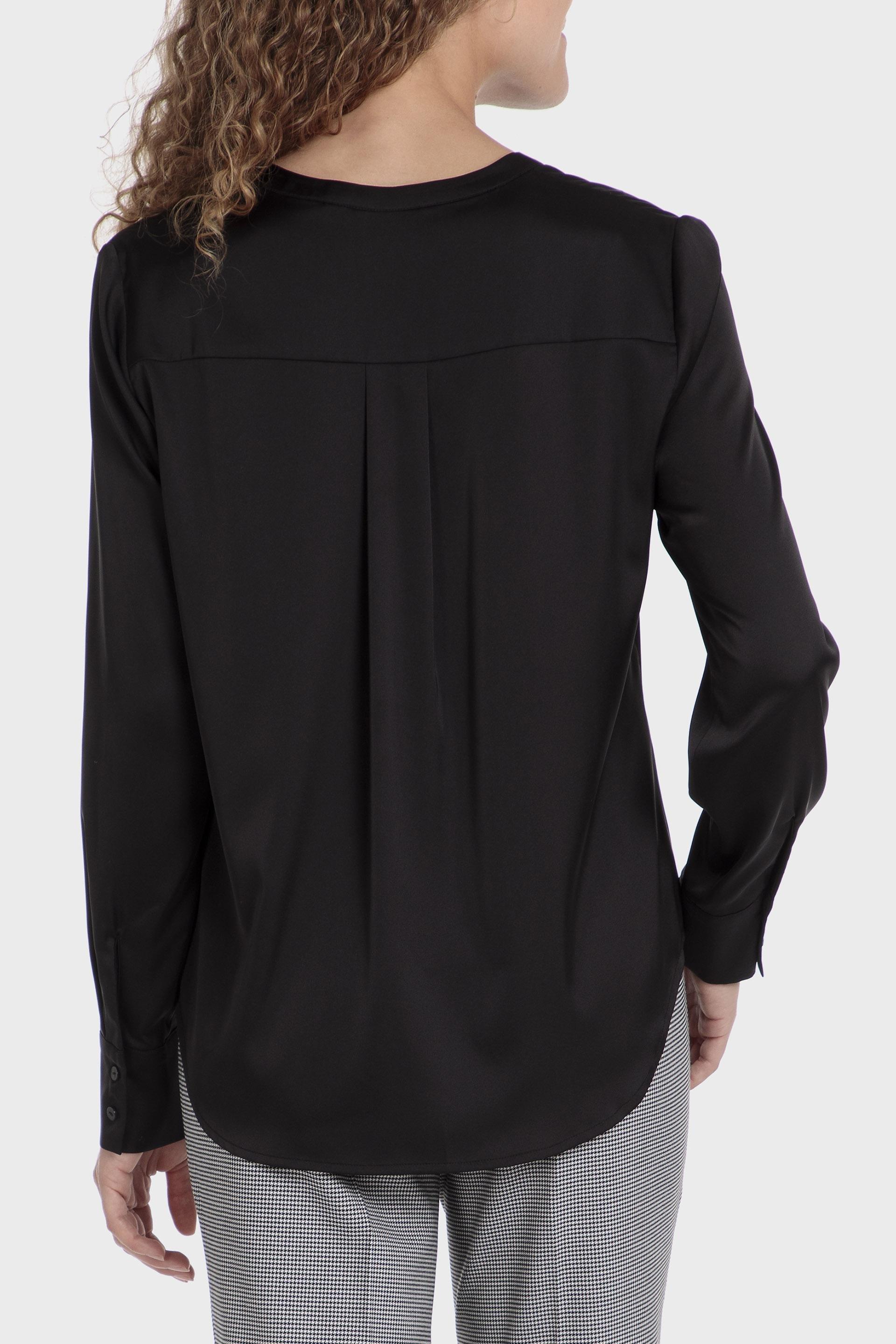 Black Satin Finish Blouse, , large image number 3
