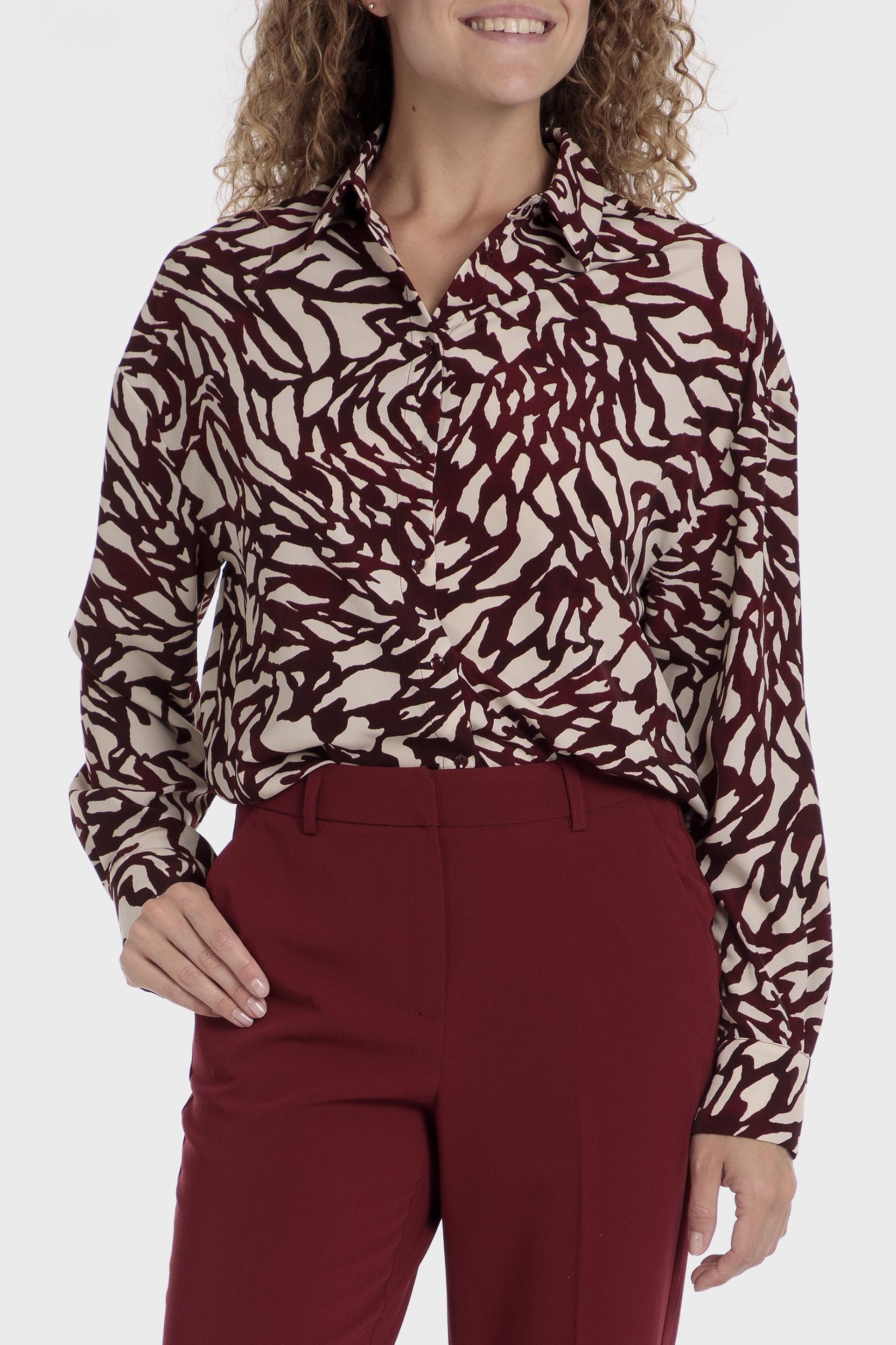 Maroon Abstract Button Down Shirt, , large image number 0