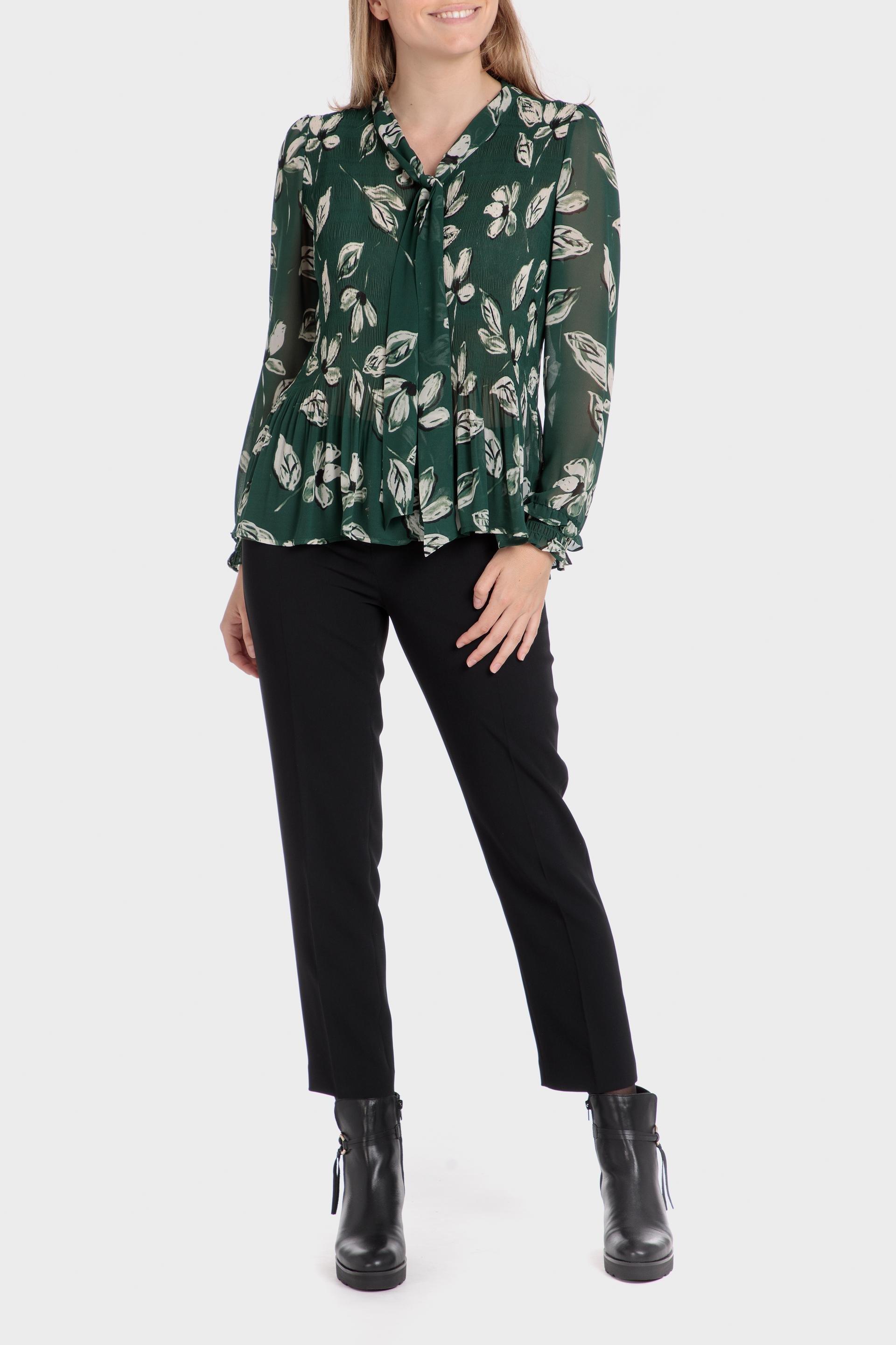 Green Floral Blouse, , large image number 1