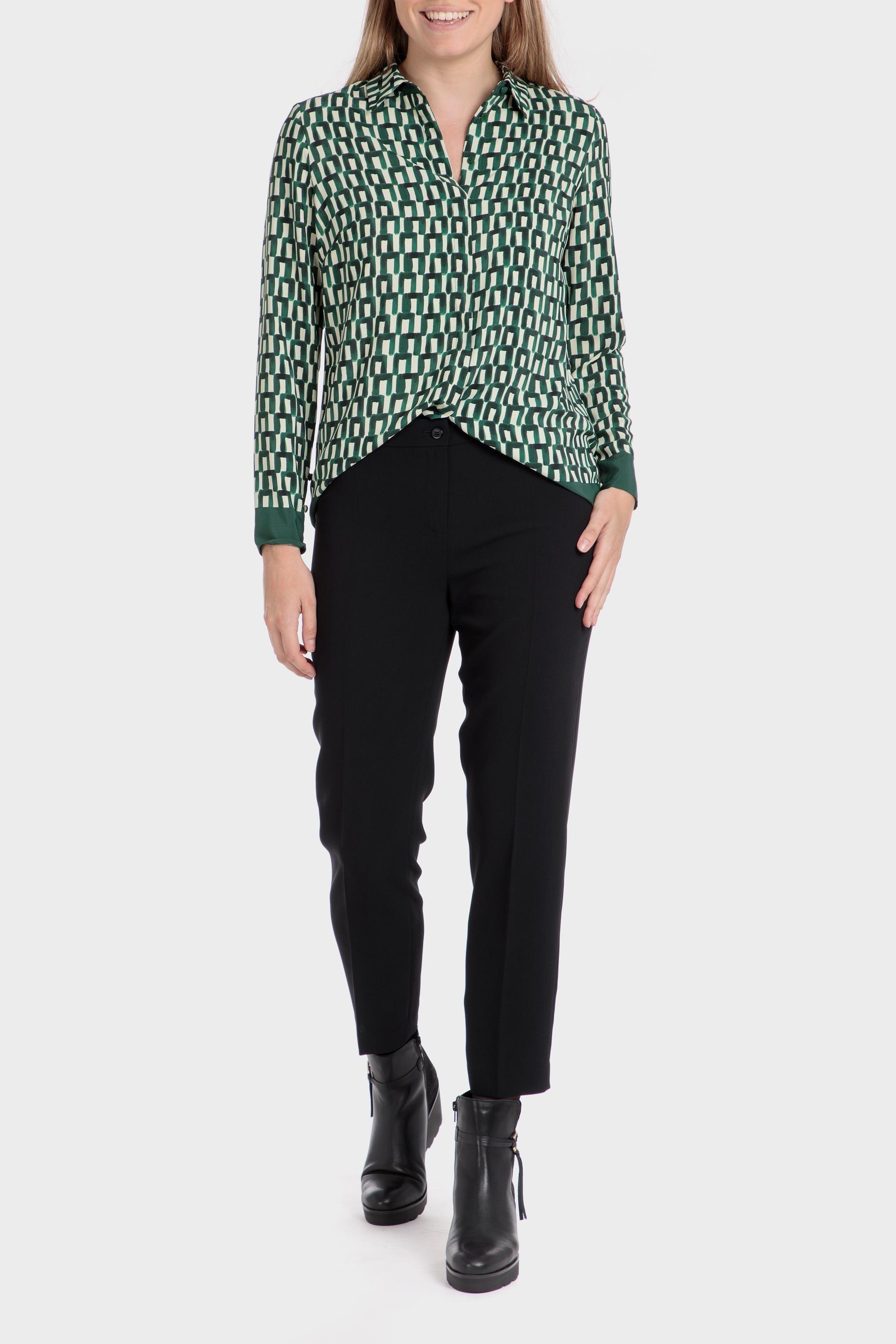 Green Geometric Print Shirt, , large image number 1
