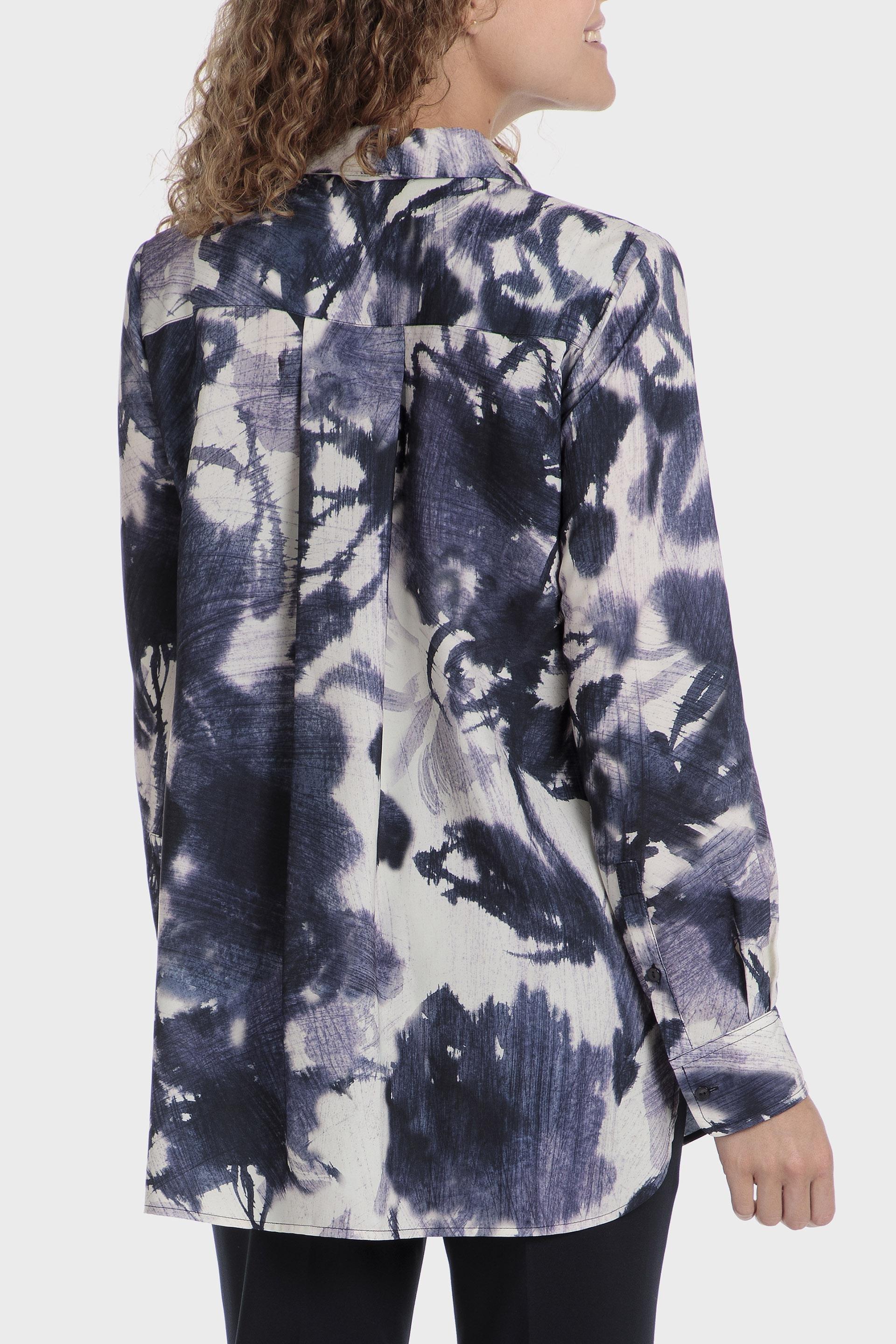Navy Abstract Button Down Shirt, , large image number 3