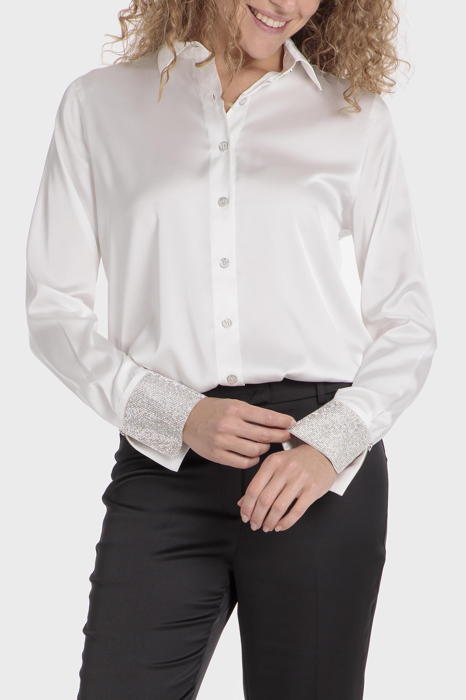 White Long Sleeve Buttoned Shirt, , large image number 1