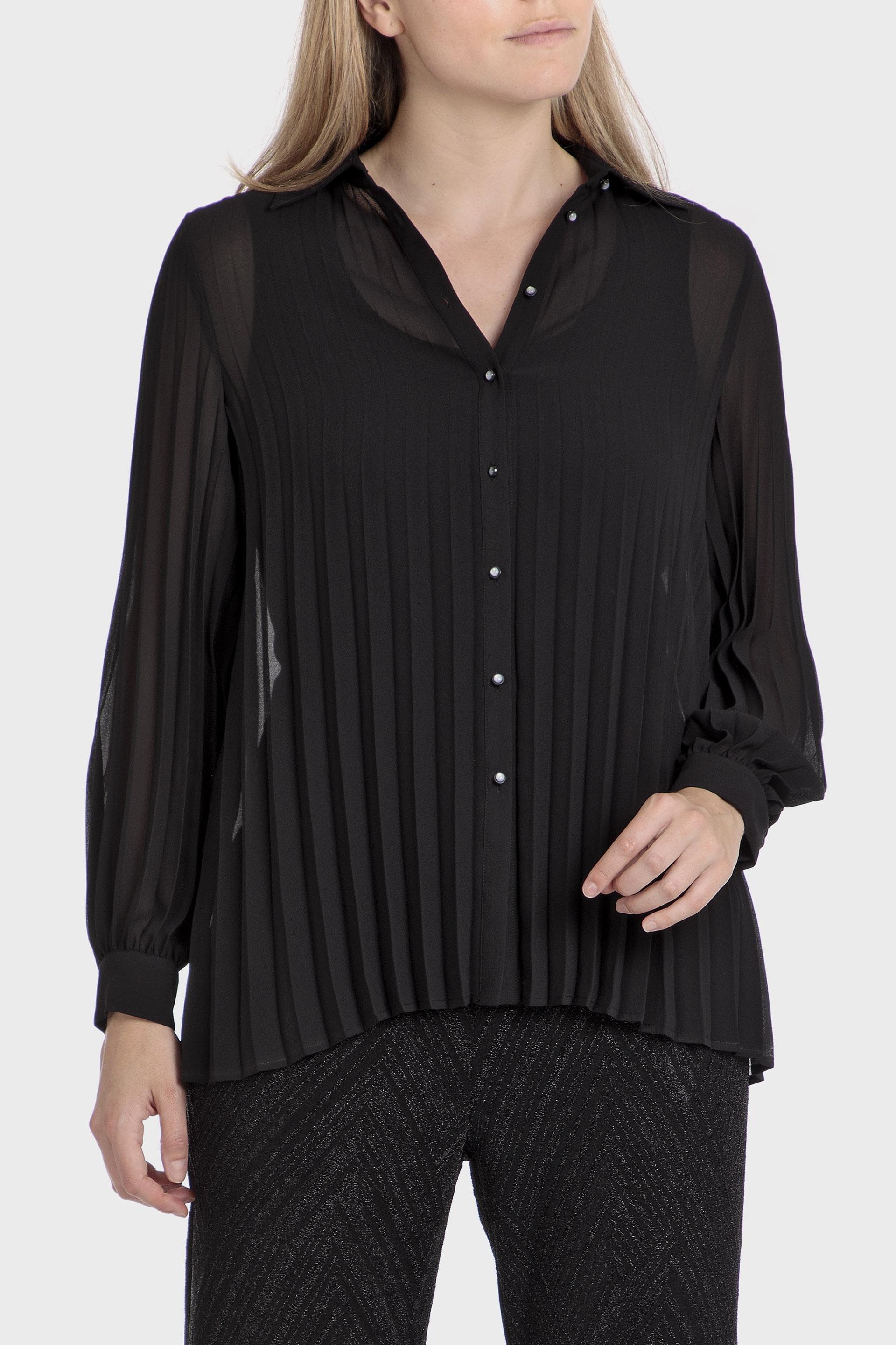 Black Pleated Shirt, , large image number 0