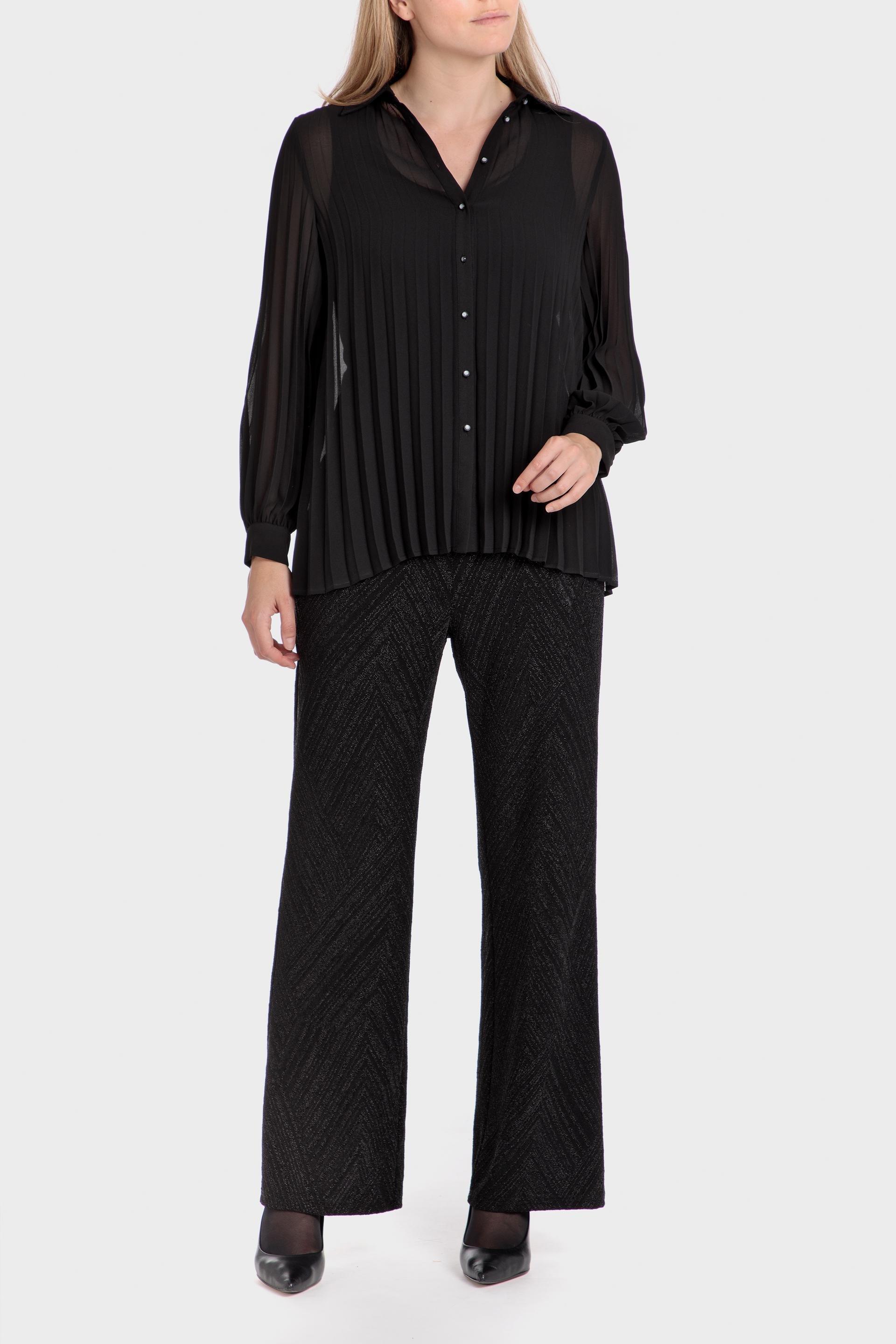 Black Pleated Shirt, , large image number 1