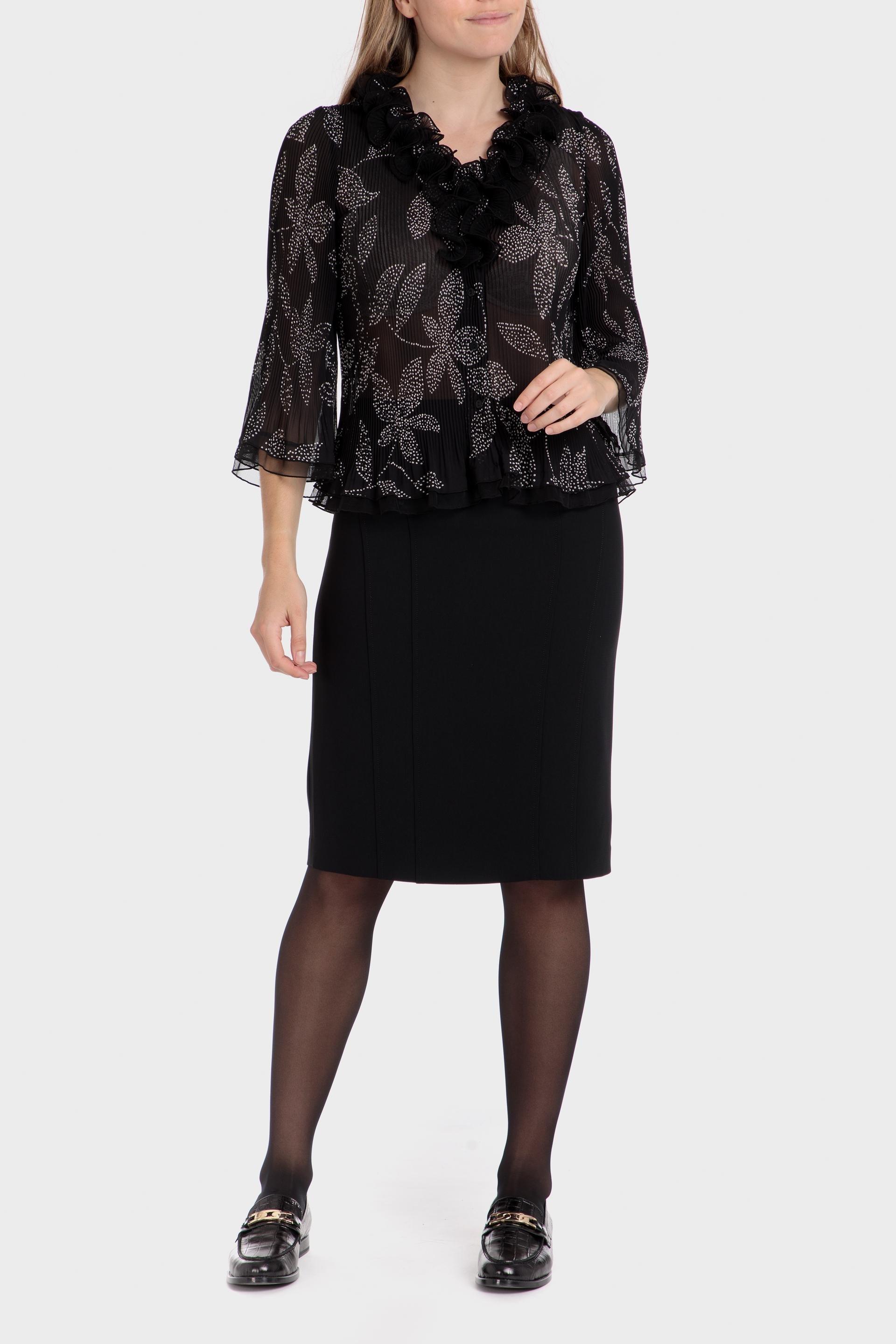 Black Floral Blouse, , large image number 1