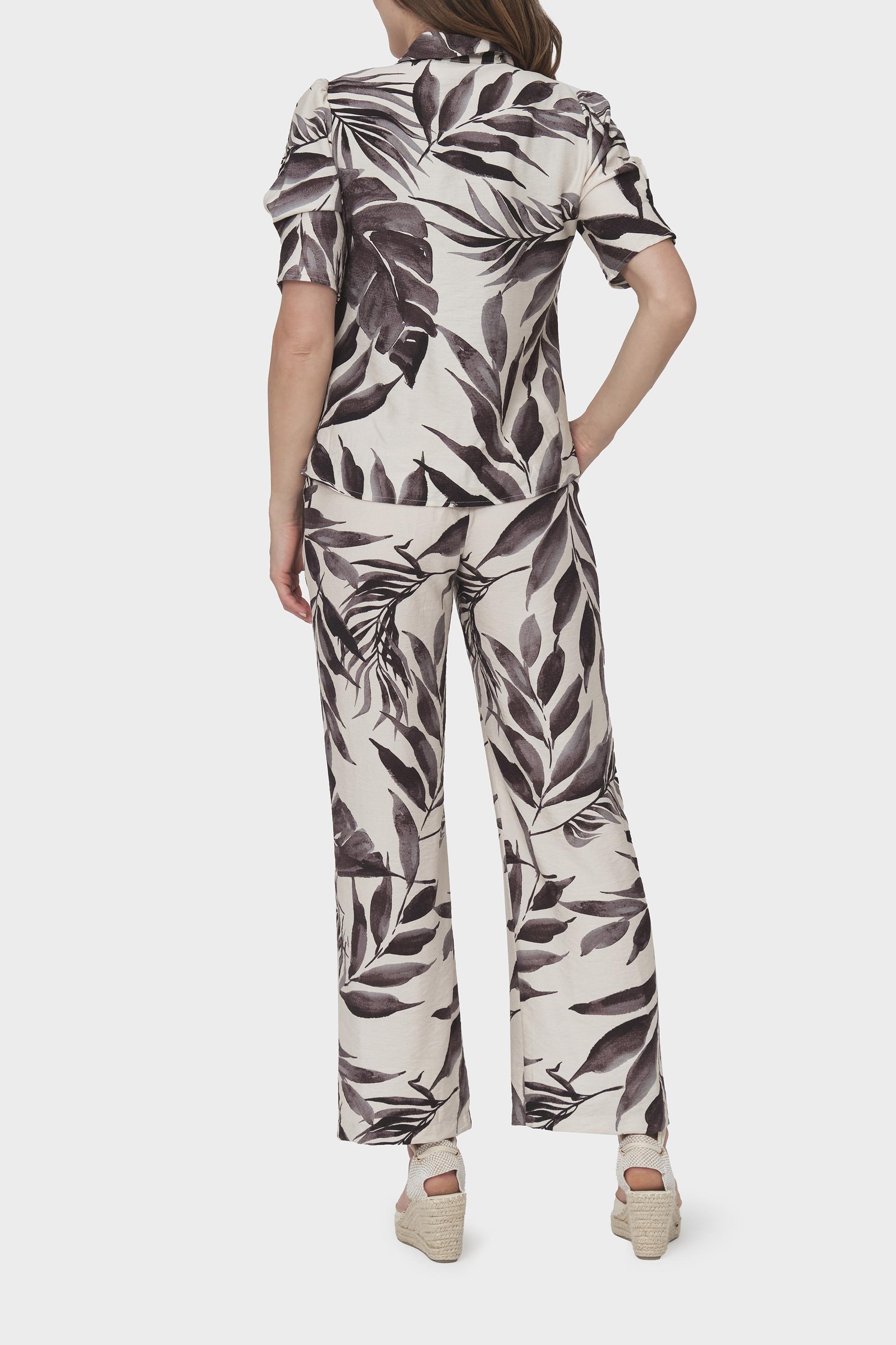 Beige Tropical Pattern Shirt, , large image number 2
