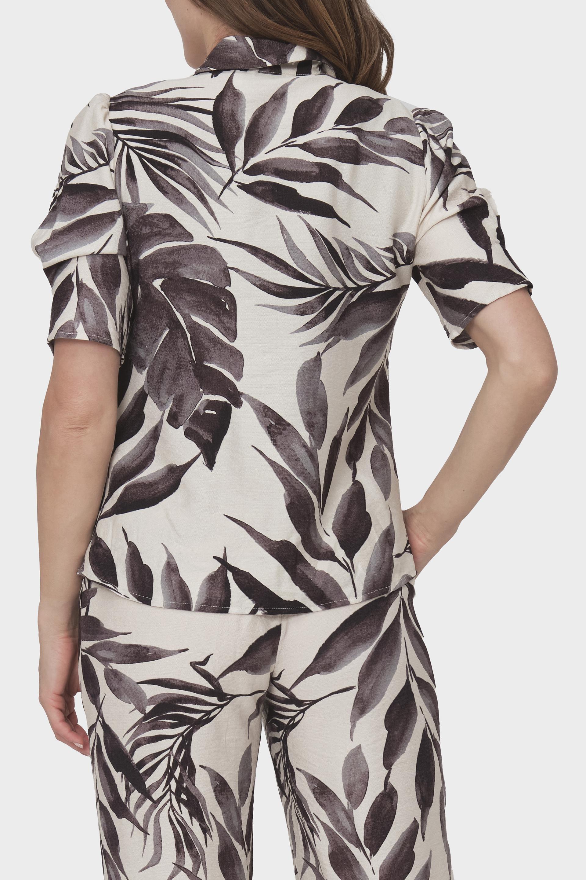 Beige Tropical Pattern Shirt, , large image number 4