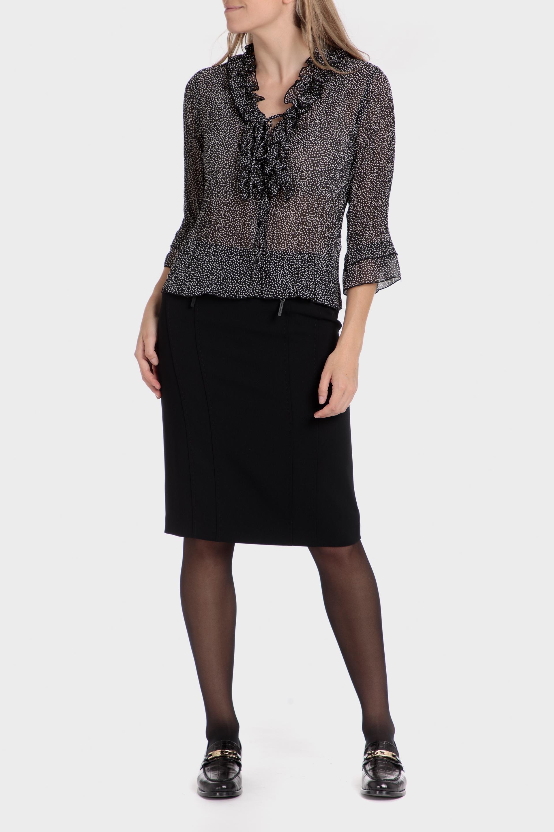 Black Frills Ruffle Blouse, , large image number 1