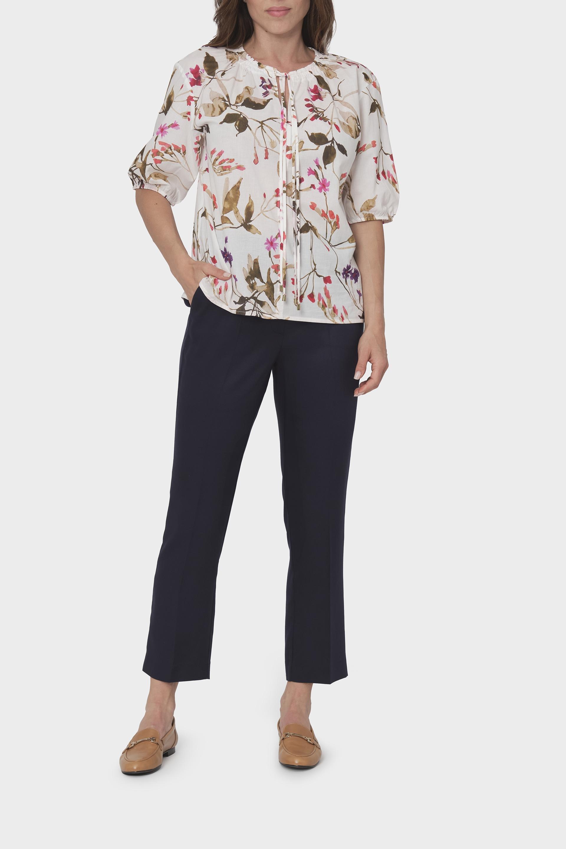 White Floral Blouse, , large image number 1