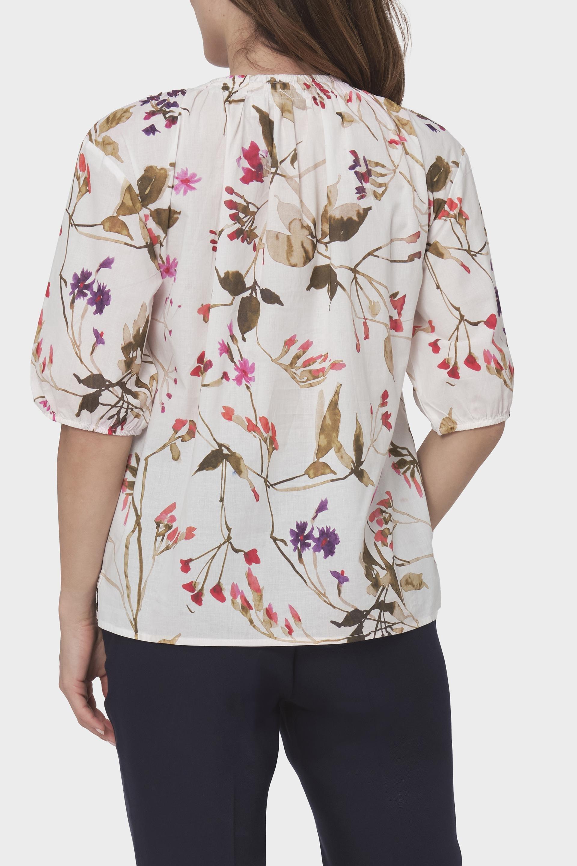 White Floral Blouse, , large image number 2