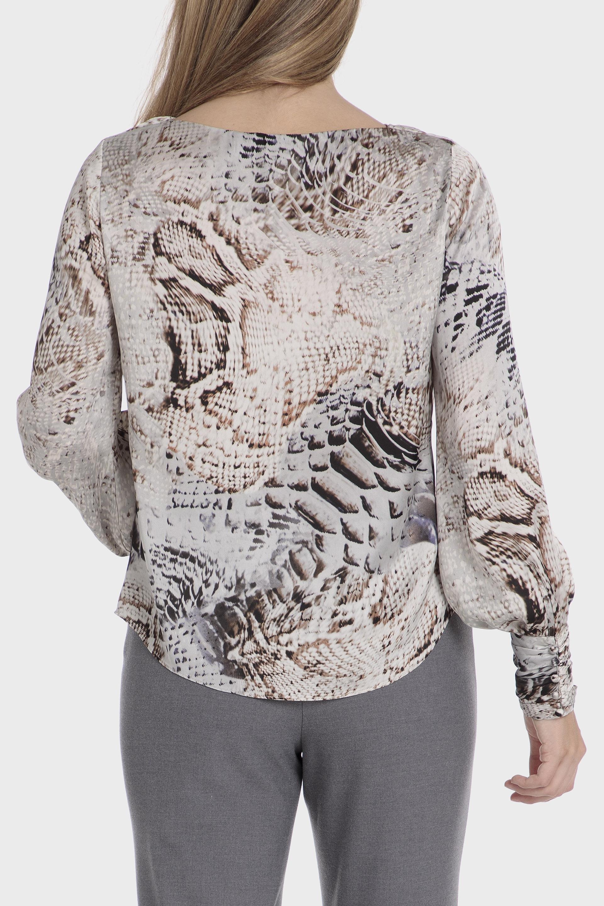 Grey Animal Print Blouse, , large image number 2