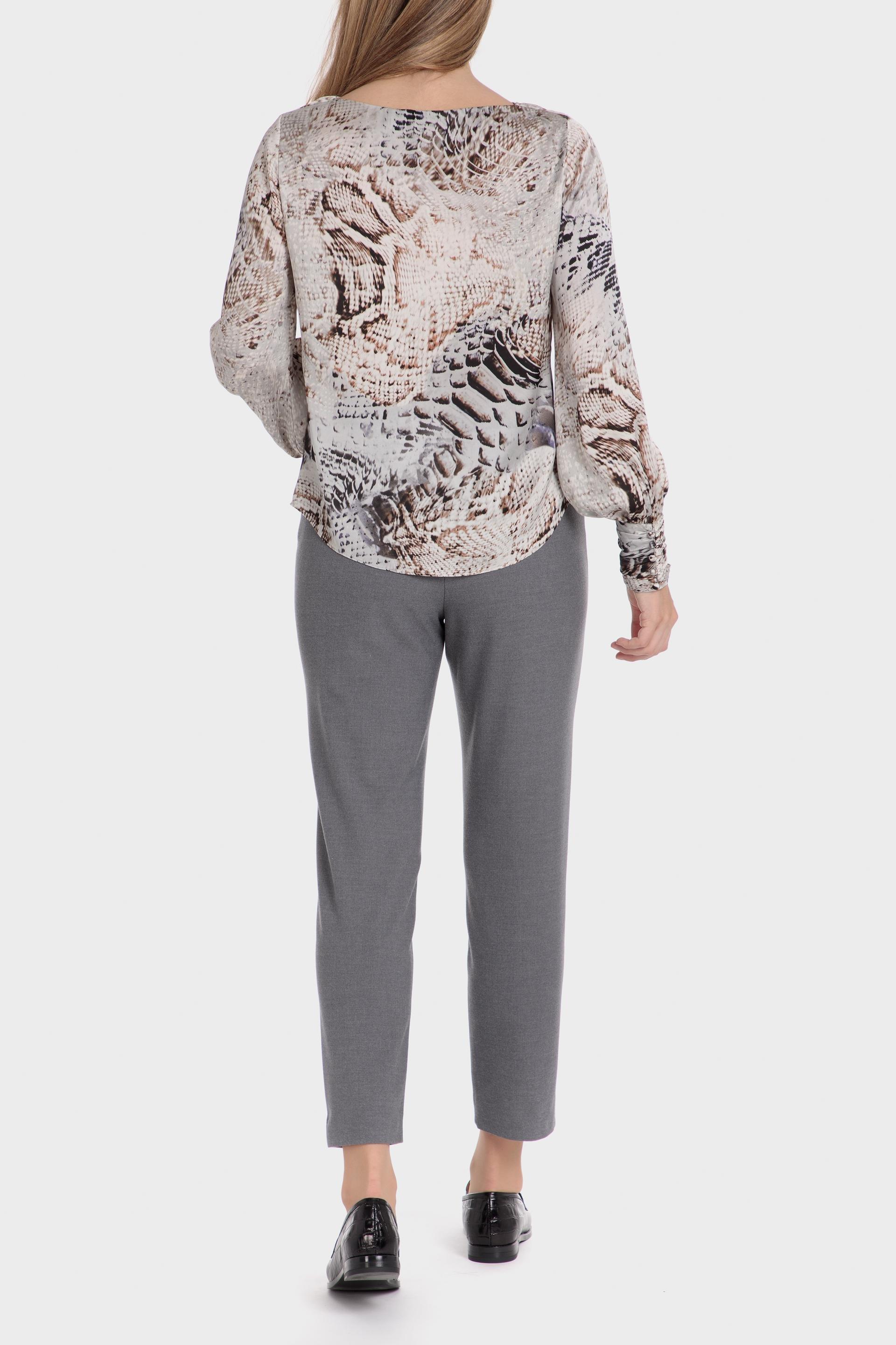 Grey Animal Print Blouse, , large image number 3
