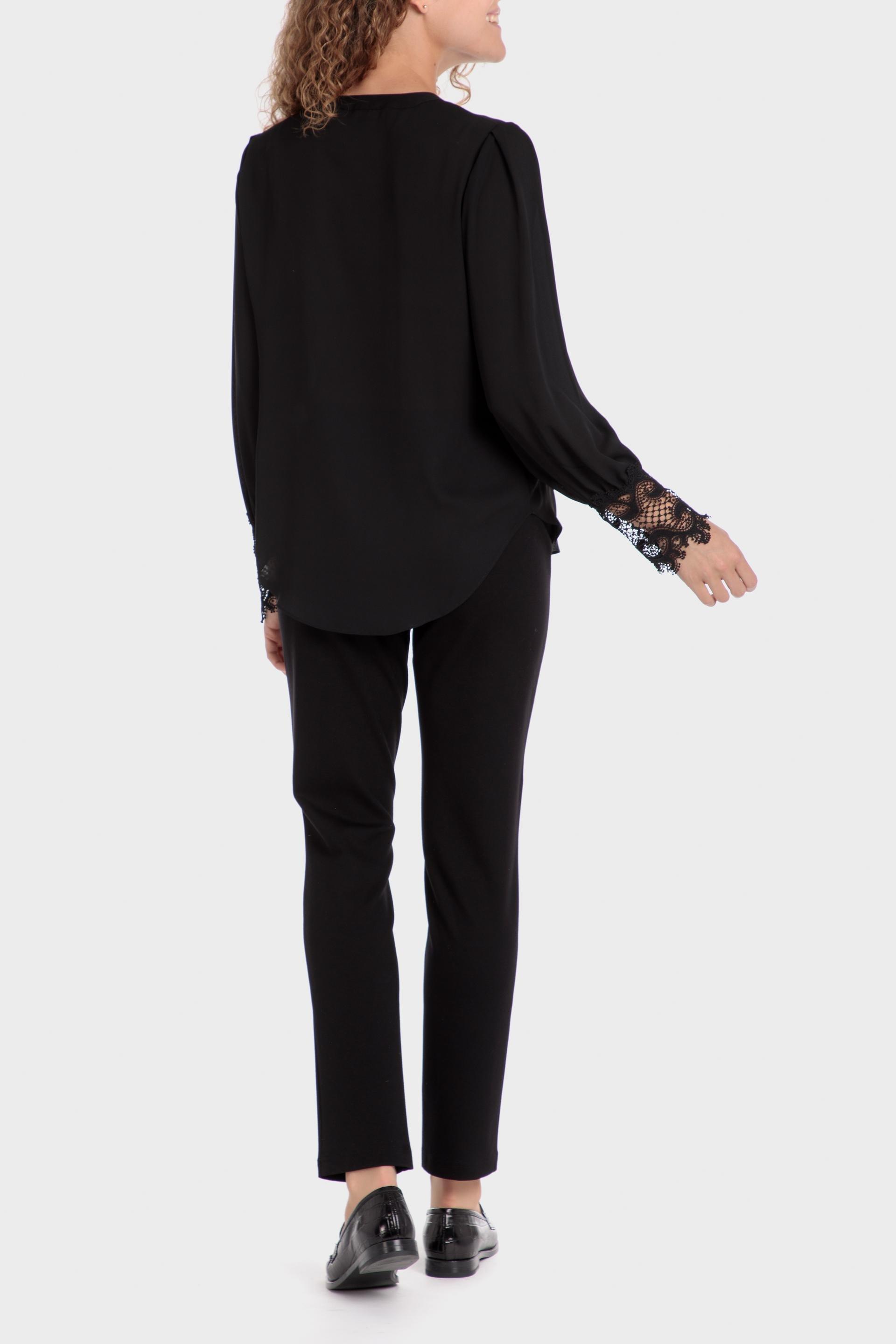 Black Lace Details Blouse, , large image number 3