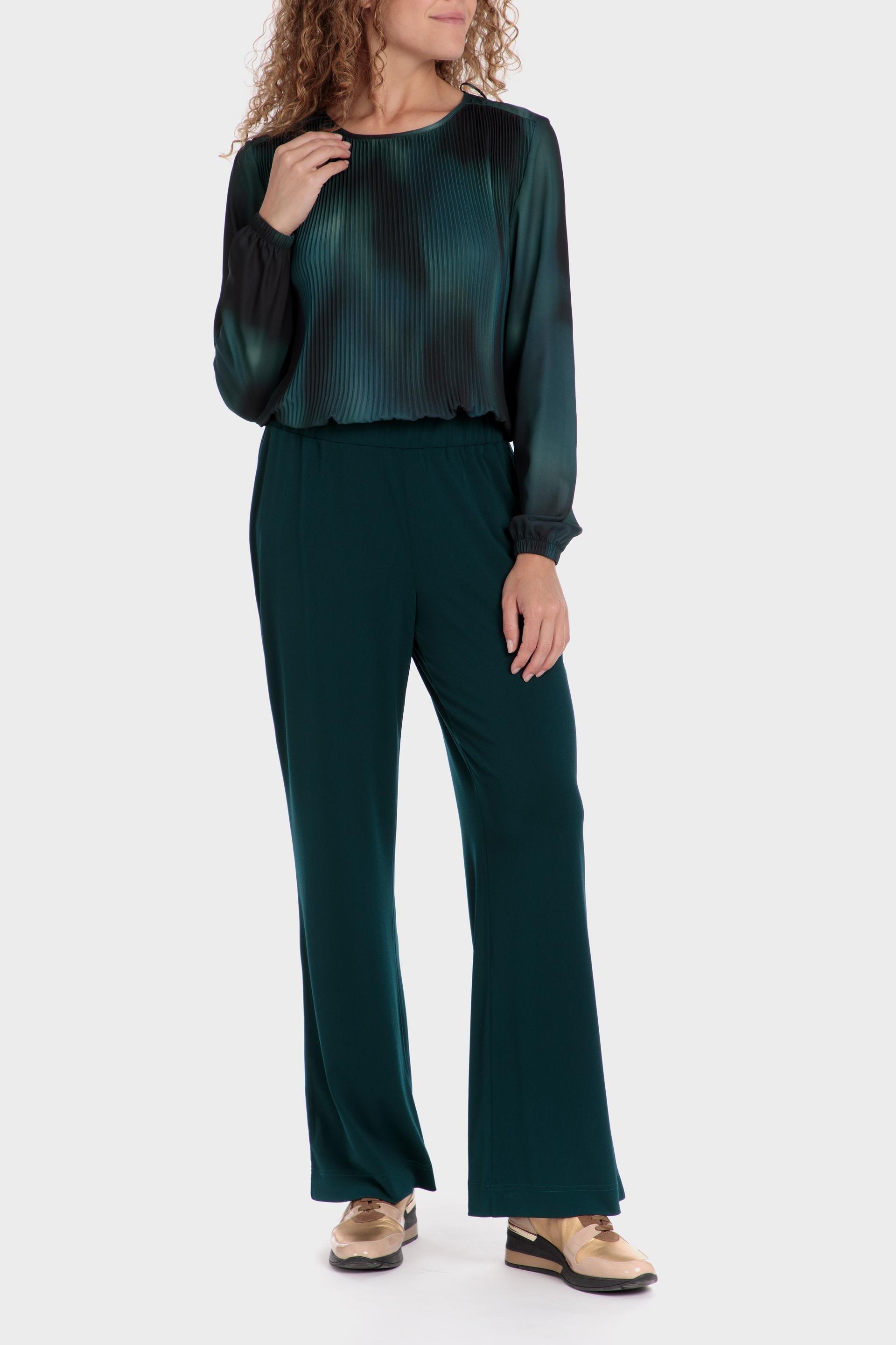 Green Textured Cropped Blouse, , large image number 1
