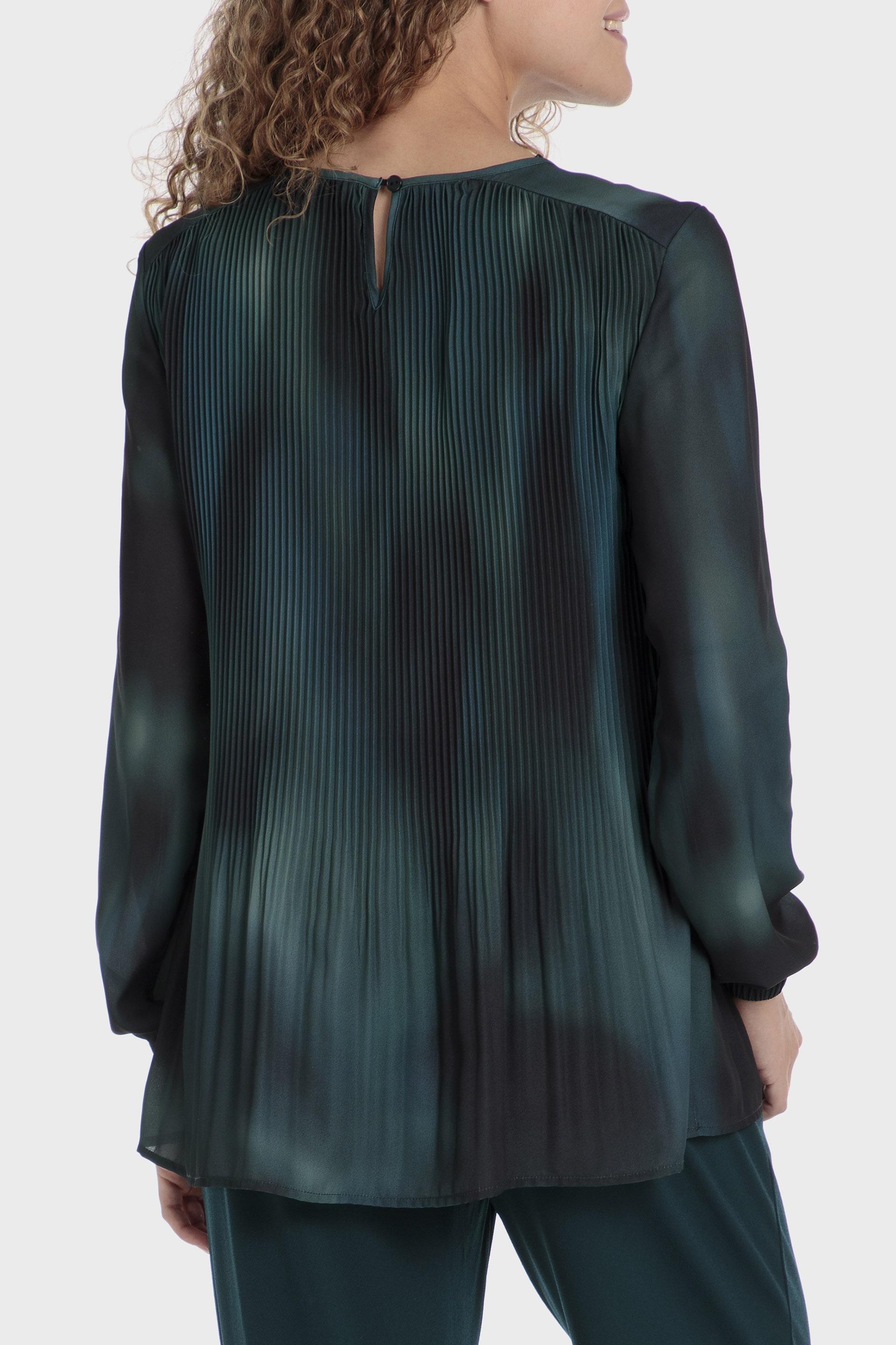 Green Textured Cropped Blouse, , large image number 2