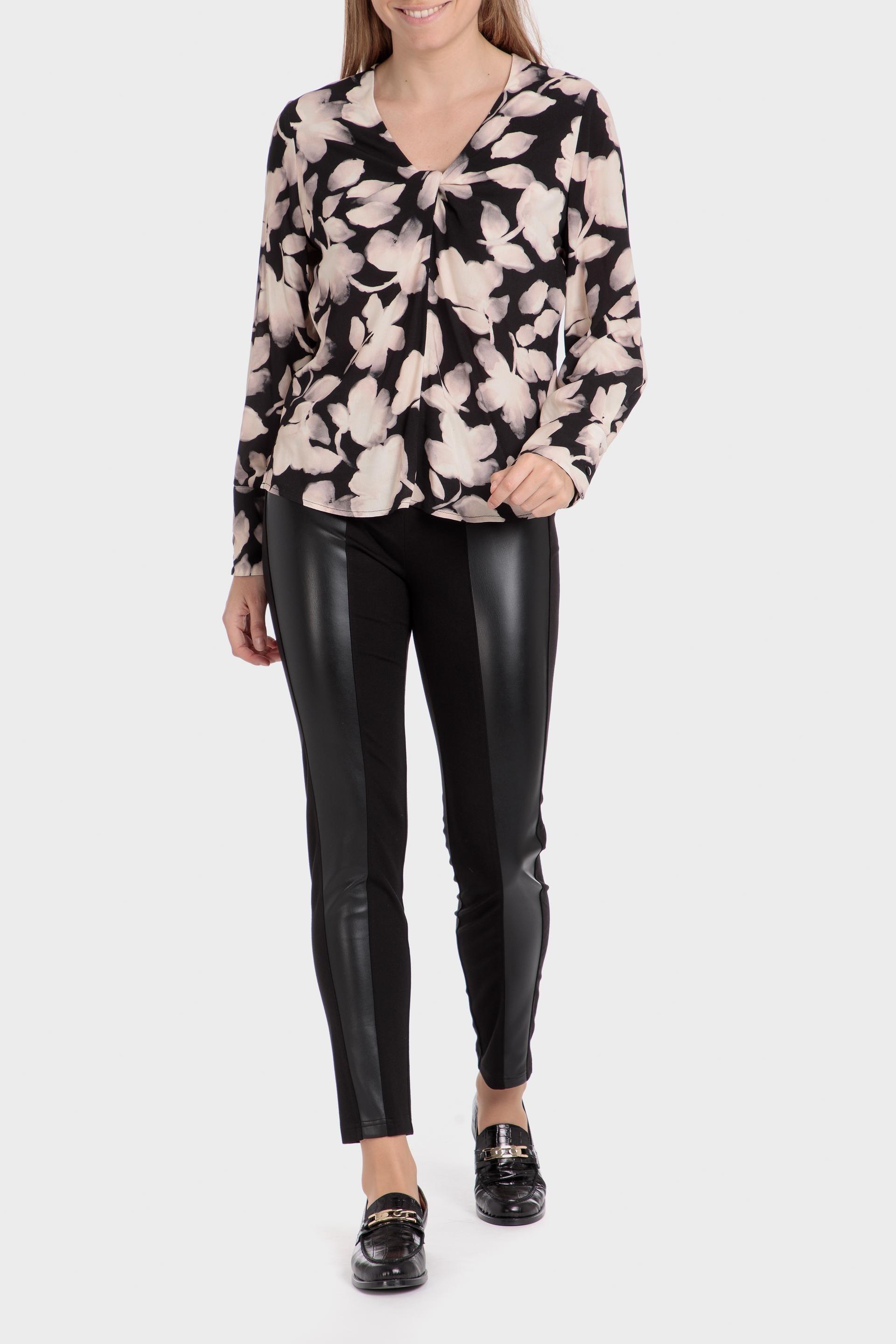 Black Floral Overshirt Blouse, , large image number 1