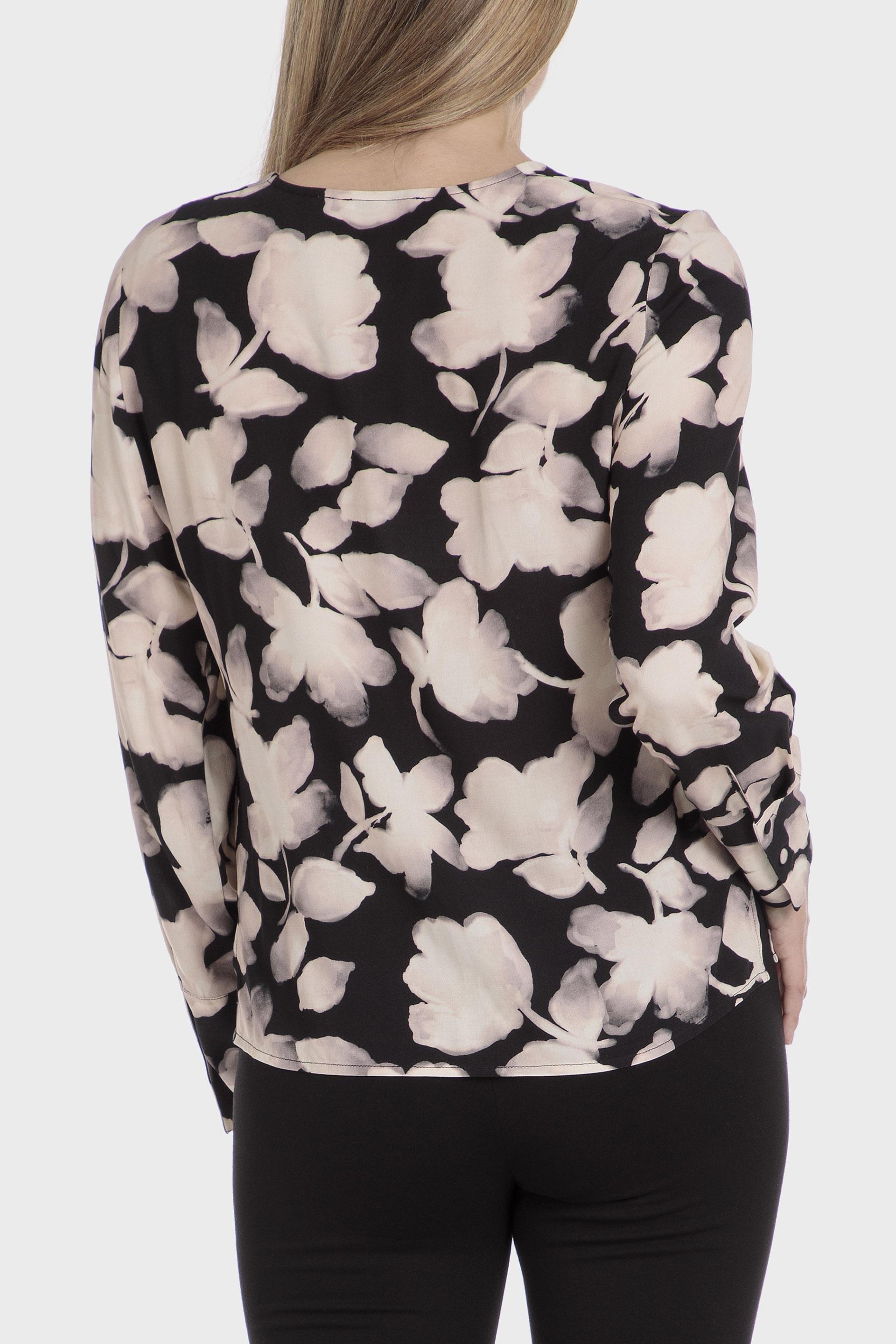 Black Floral Overshirt Blouse, , large image number 2