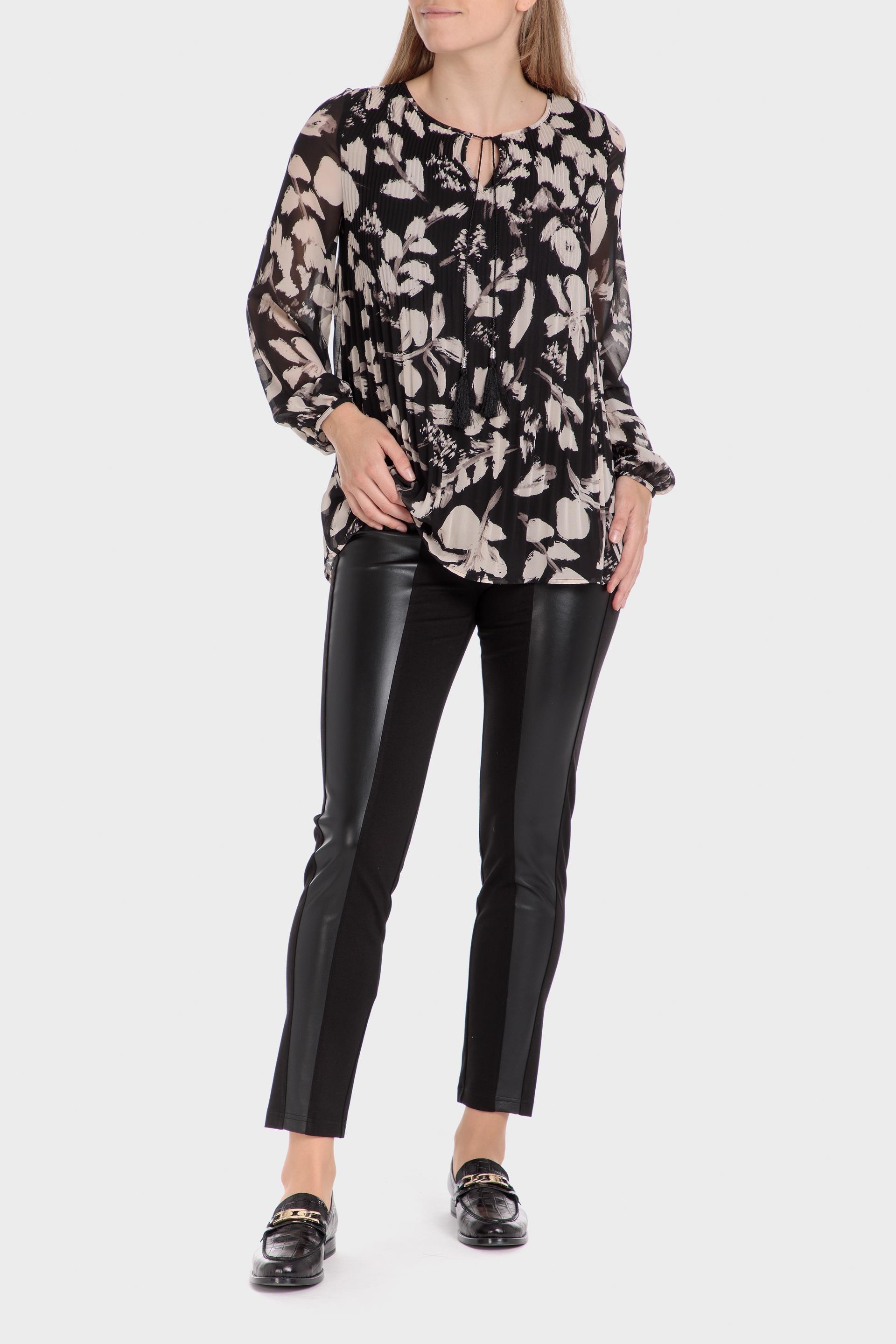 Black Floral Blouse, , large image number 1