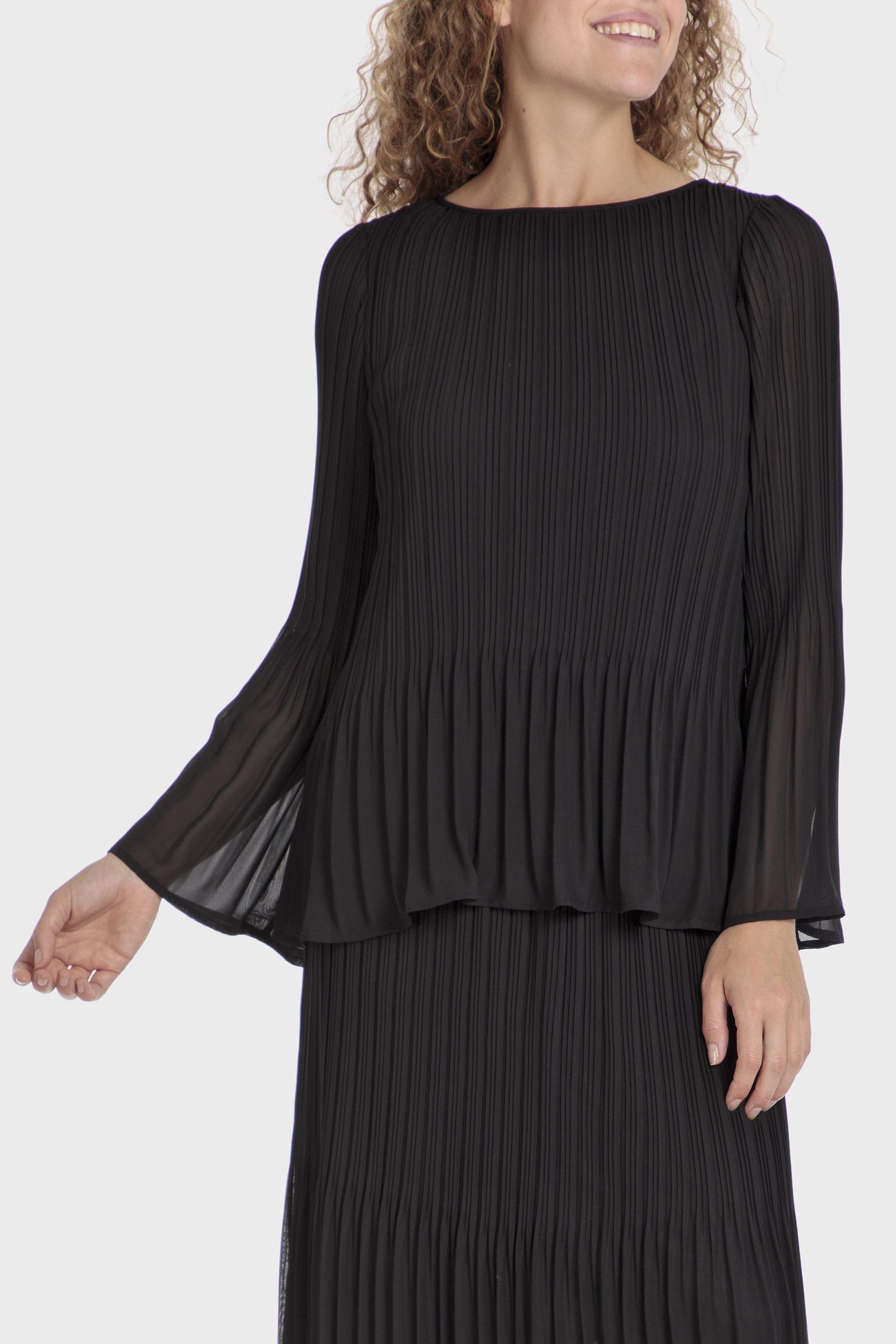 Black Frills Ruffle Blouse, , large image number 0