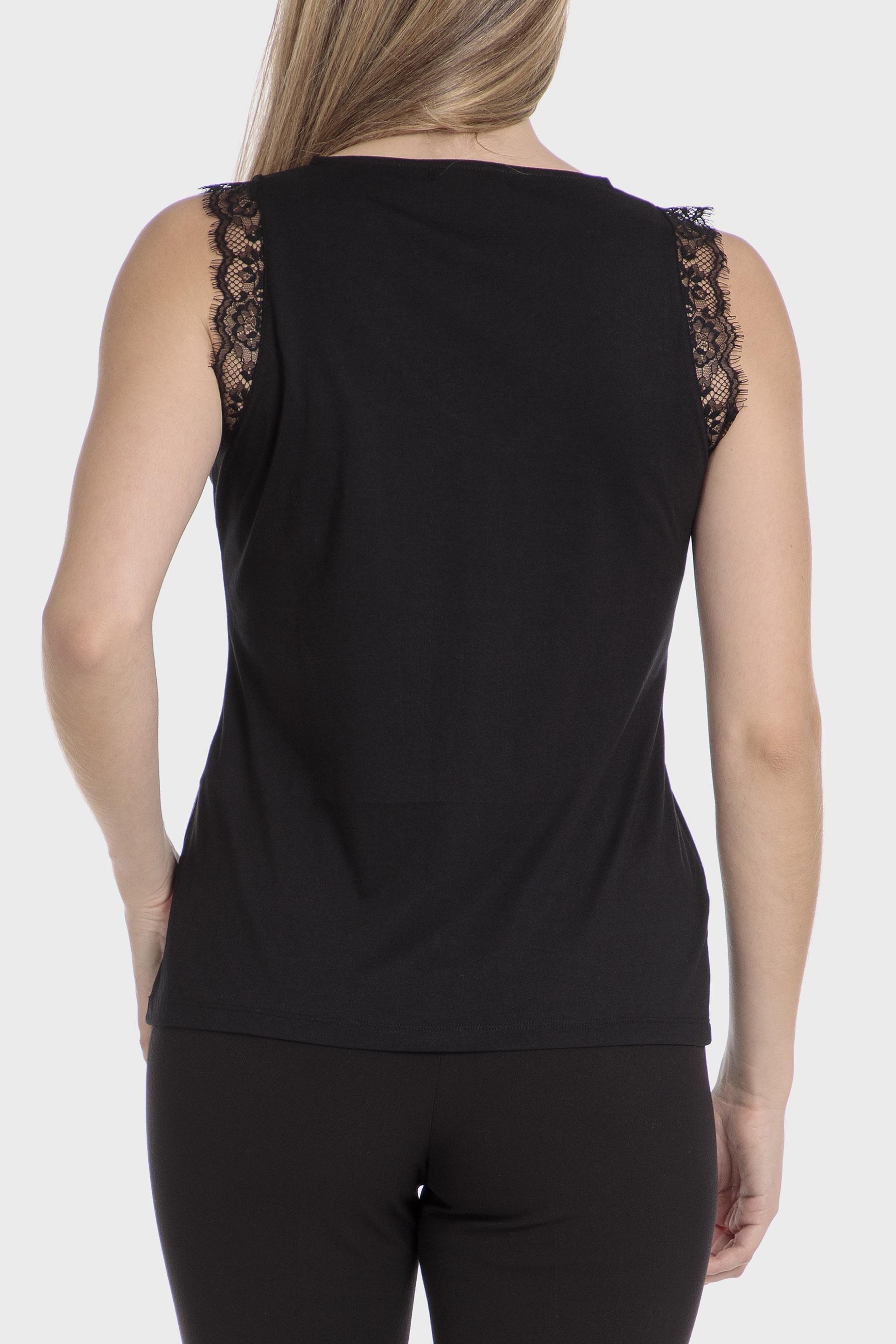 Black Lace Casual T-Shirt, , large image number 3