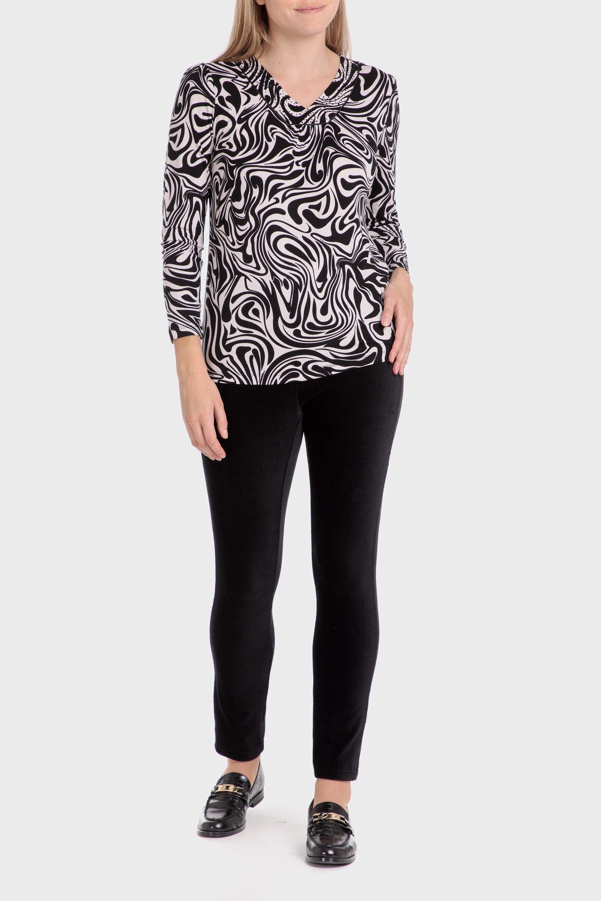 Black Abstract Blouse, , large image number 1