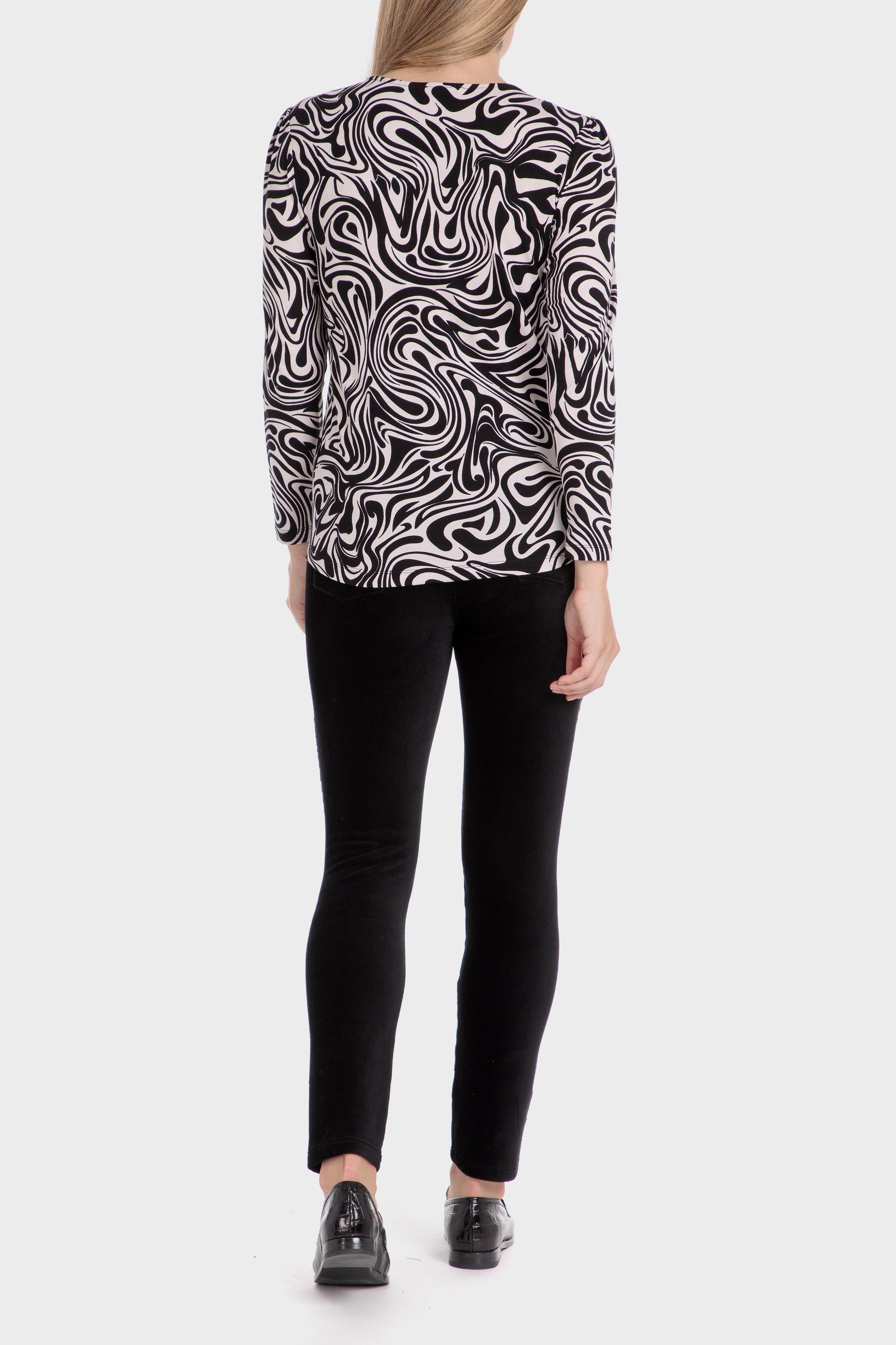 Black Abstract Blouse, , large image number 2