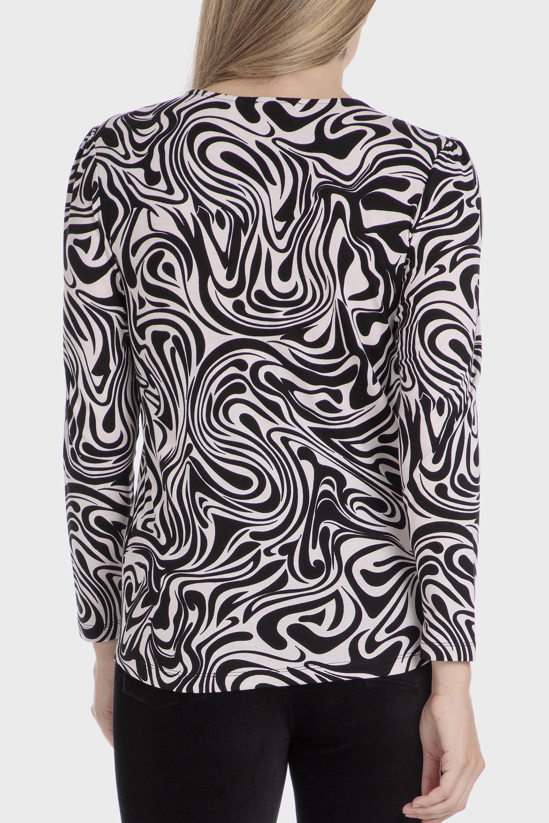 Black Abstract Blouse, , large image number 3