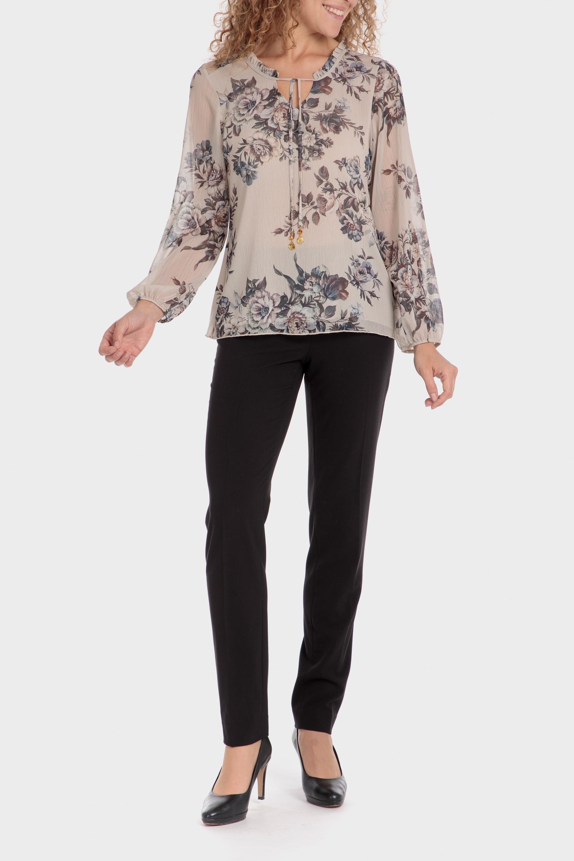 Beige Floral Print T-Shirt, , large image number 1