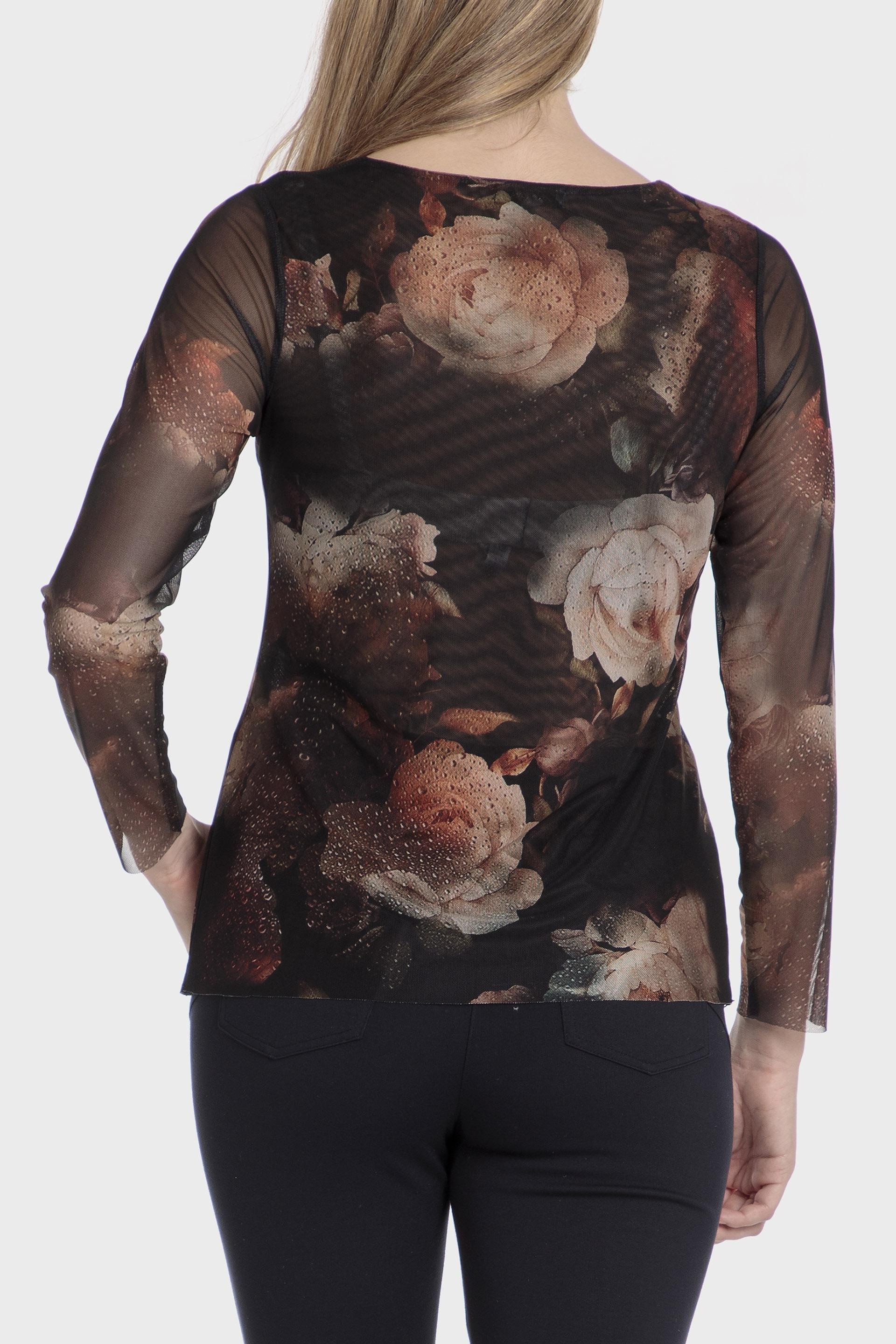 Black Floral Blouse, , large image number 3