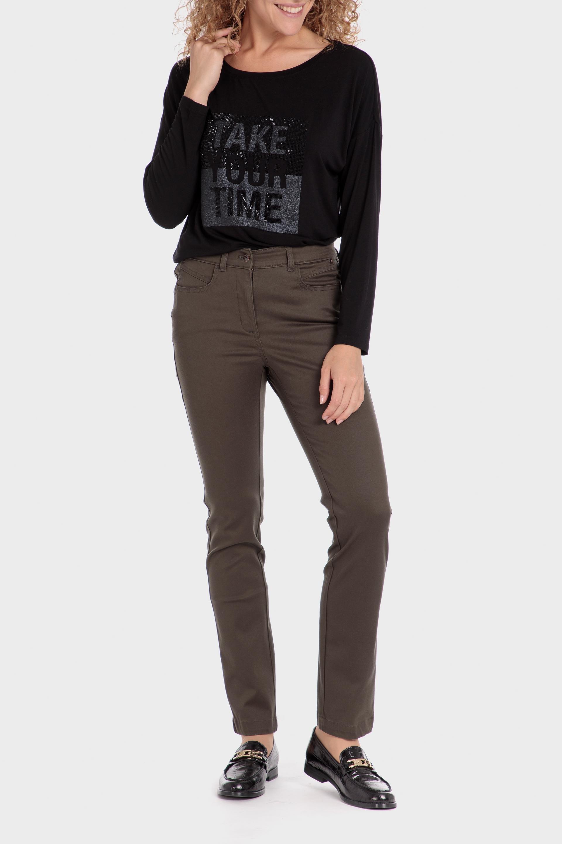 Black Graphic Print Blouse, , large image number 1