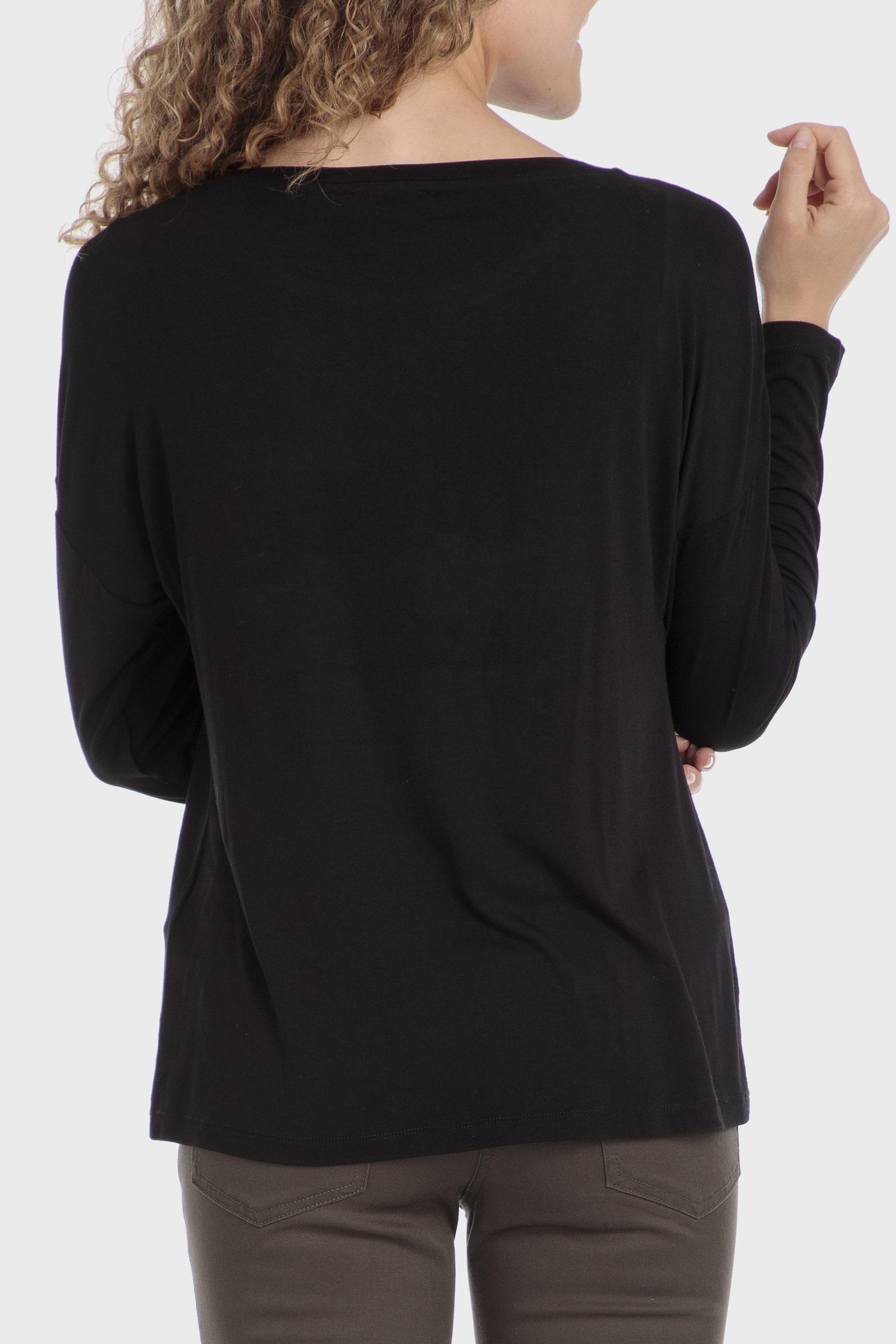 Black Graphic Print Blouse, , large image number 2