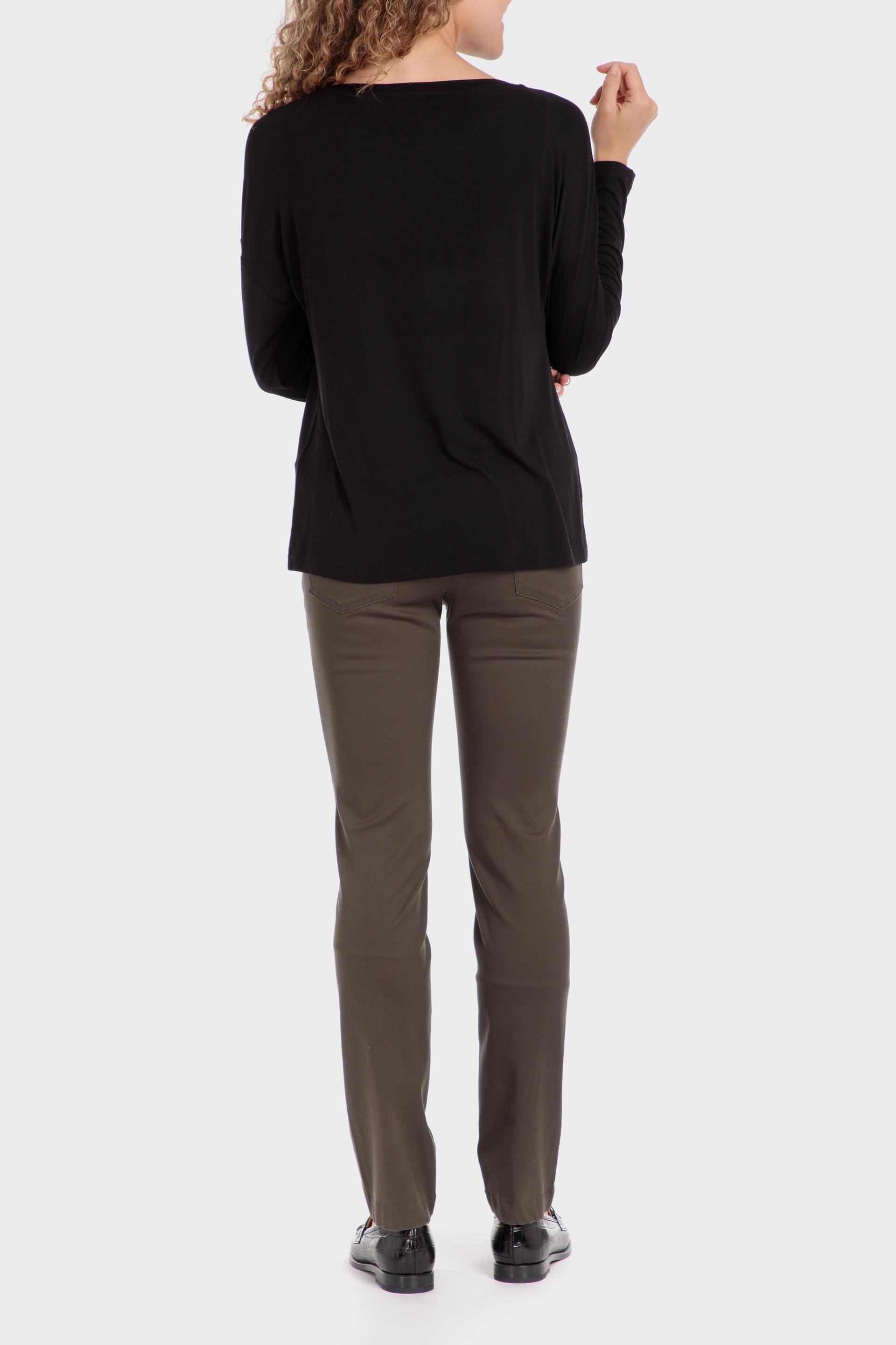 Black Graphic Print Blouse, , large image number 3