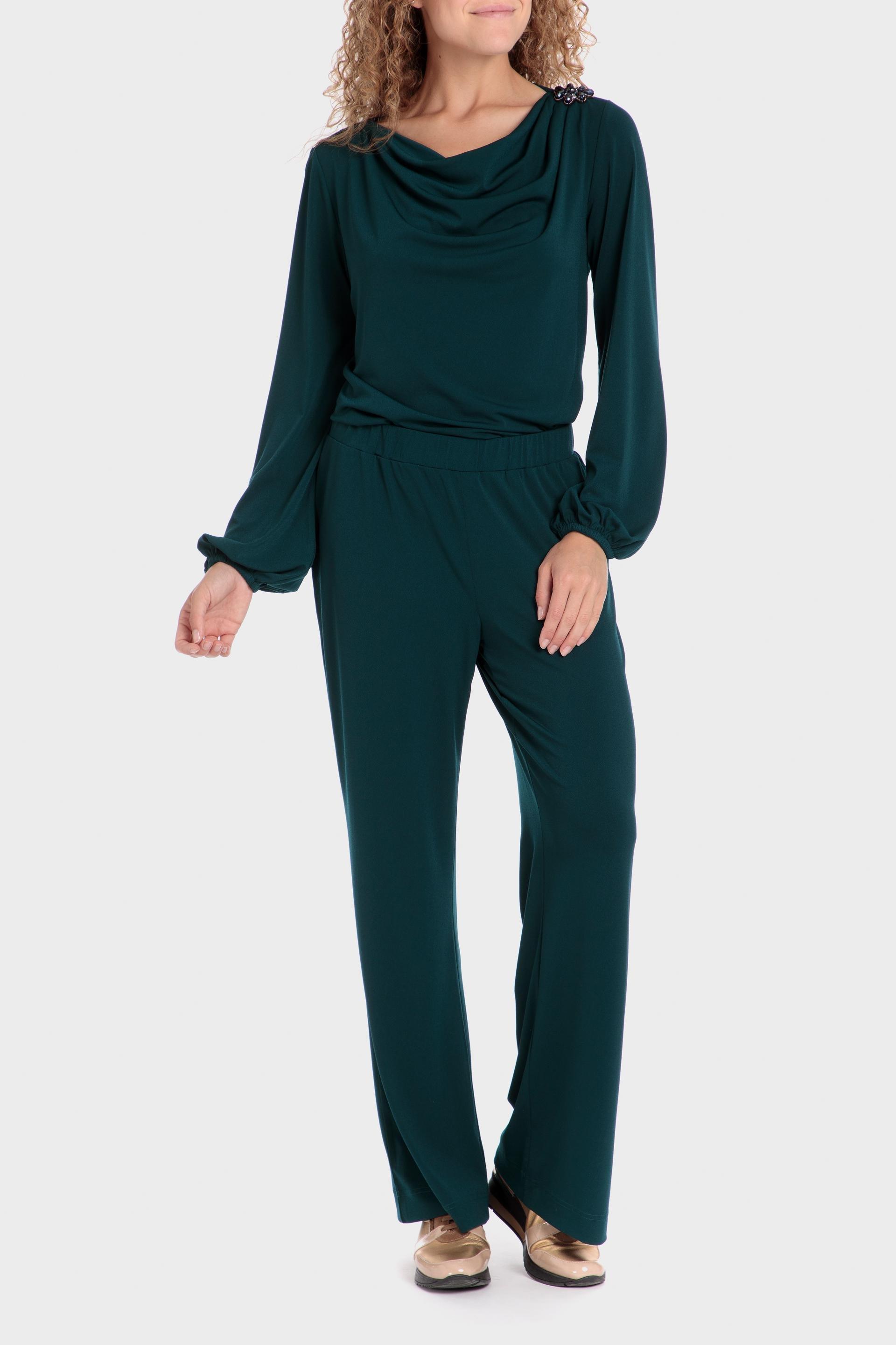 Green Plain Blouse, , large image number 1