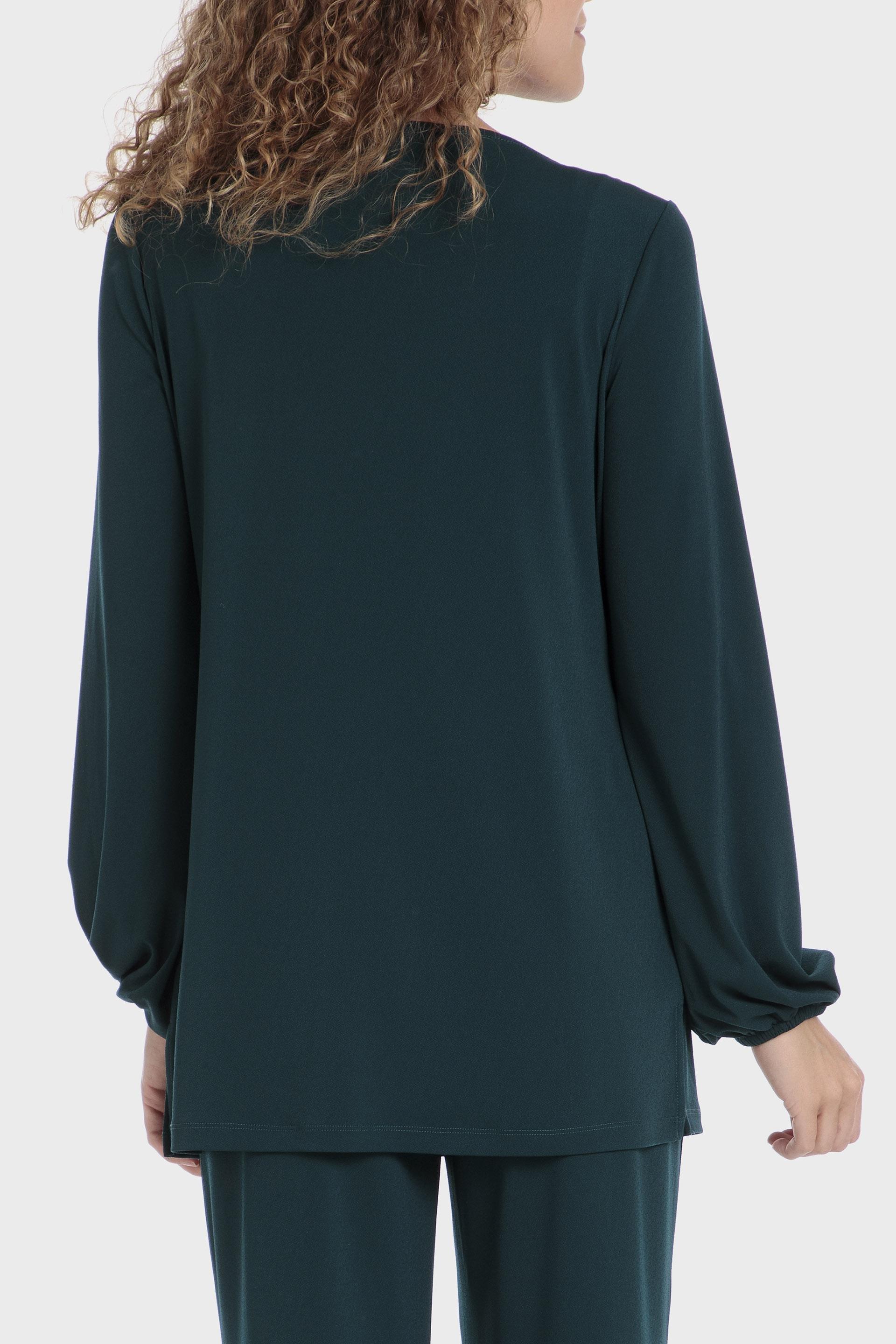 Green Plain Blouse, , large image number 3