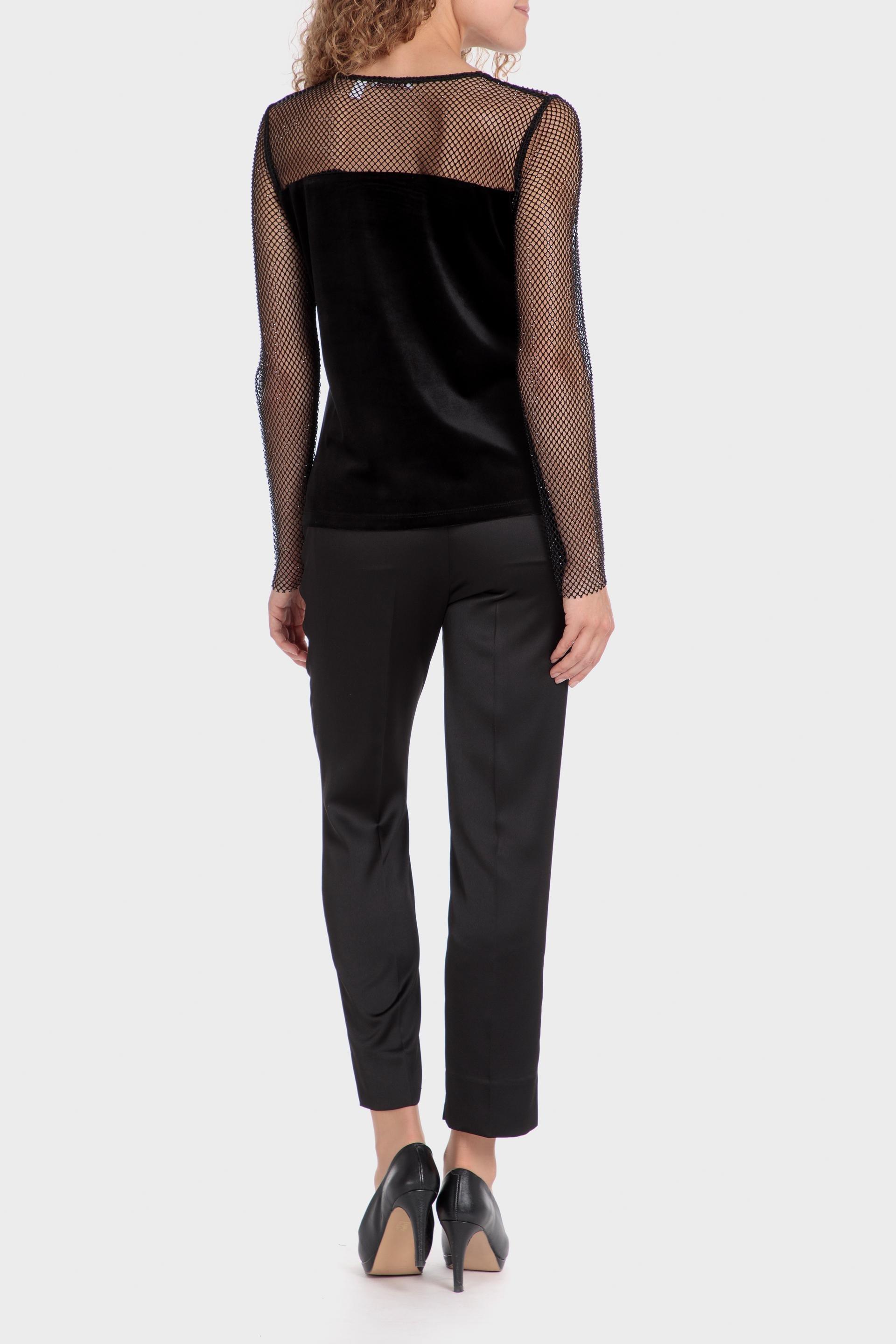 Black Detailed Mesh T-Shirt, , large image number 3