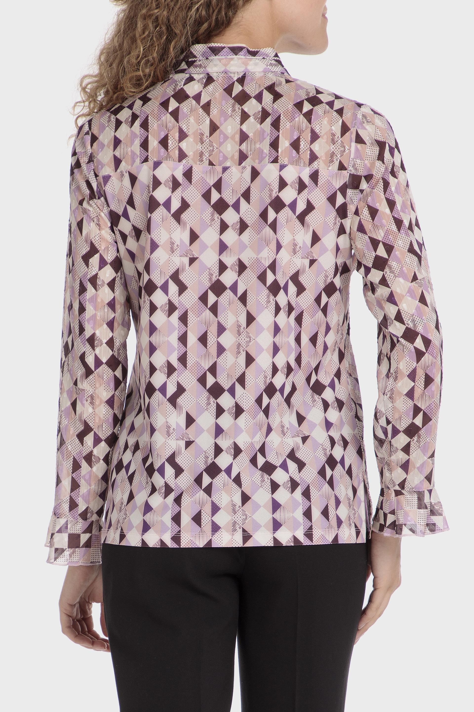 Purple Geometric Print Blouse, , large image number 2