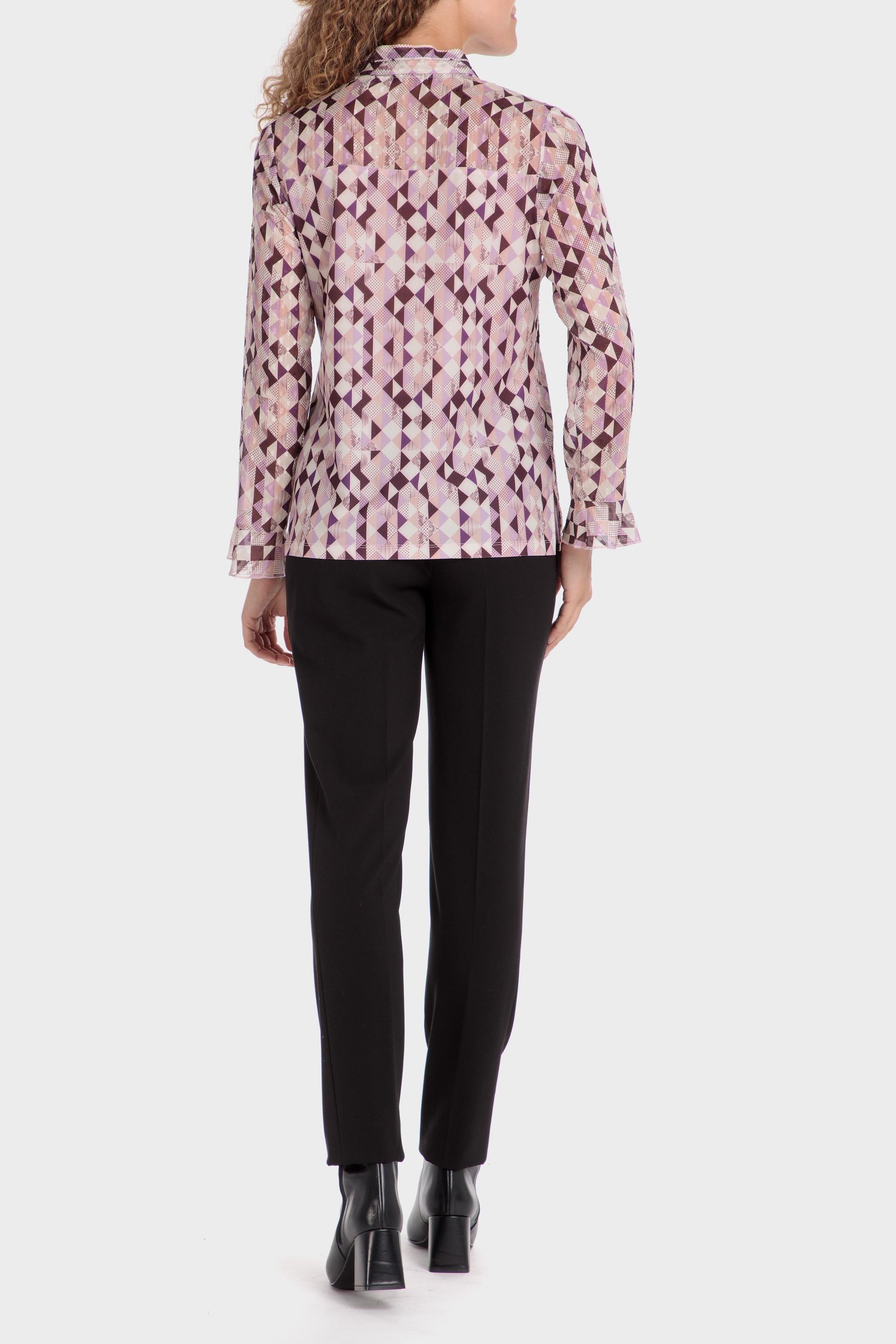 Purple Geometric Print Blouse, , large image number 3