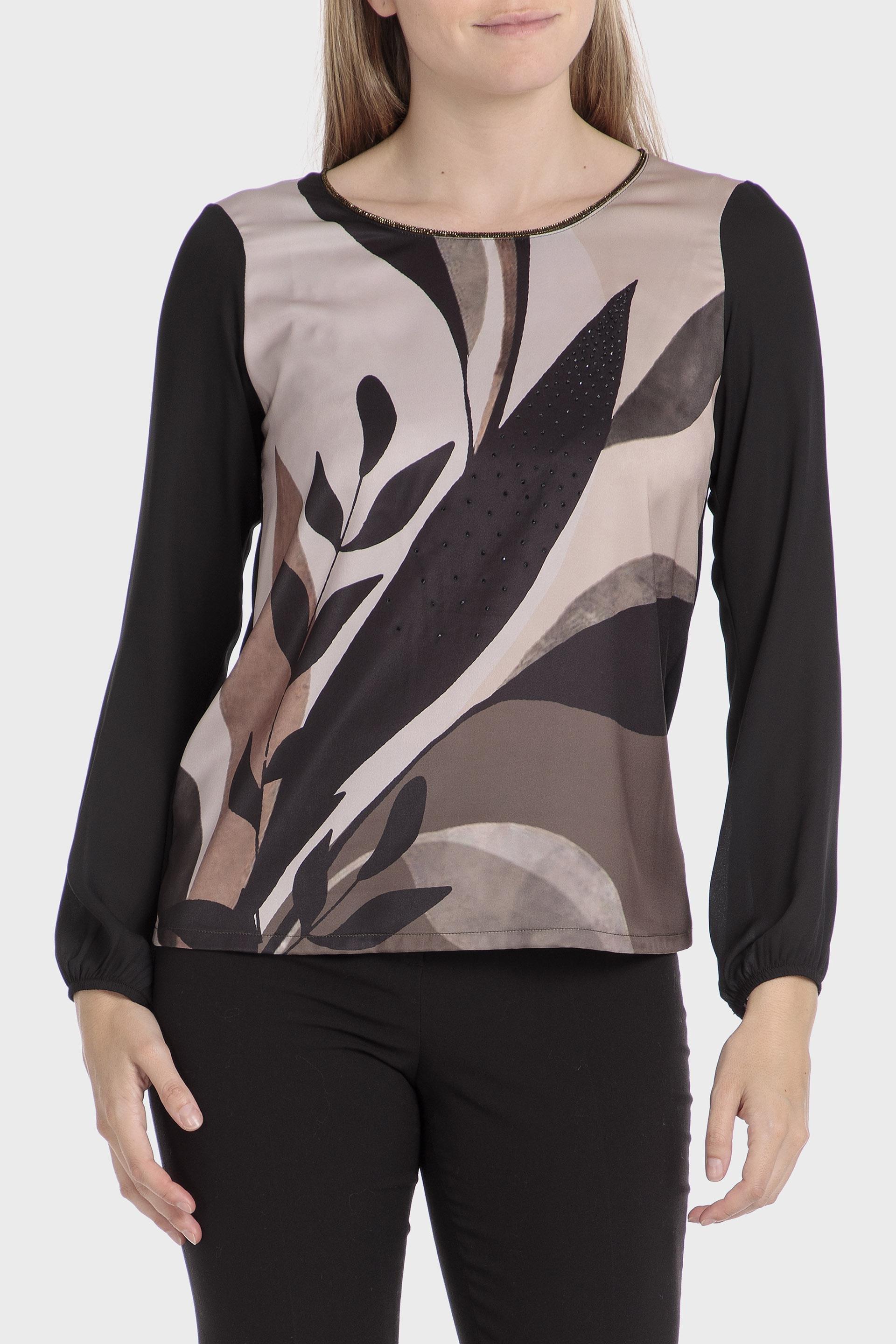 Black Abstract Blouse, , large image number 0