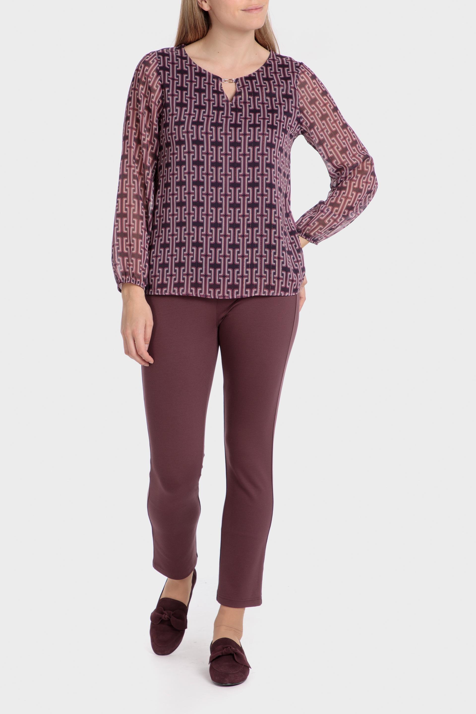 Purple Geometric Print T-Shirt, , large image number 1