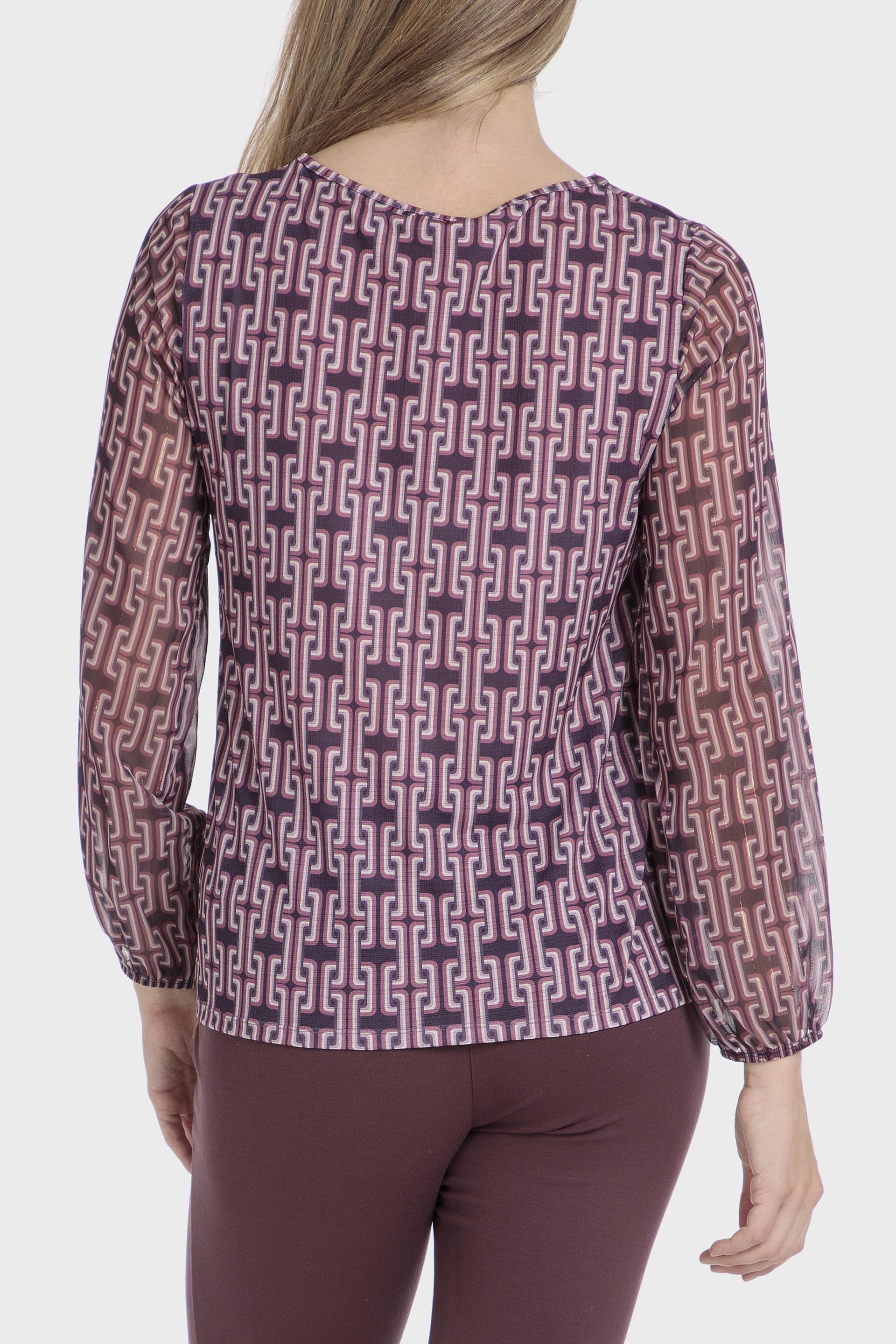 Purple Geometric Print T-Shirt, , large image number 2