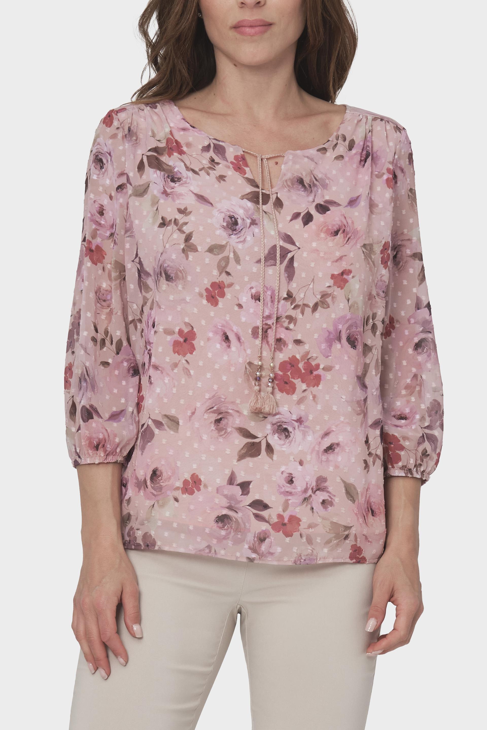 Khaki Printed Blouse, , large image number 0